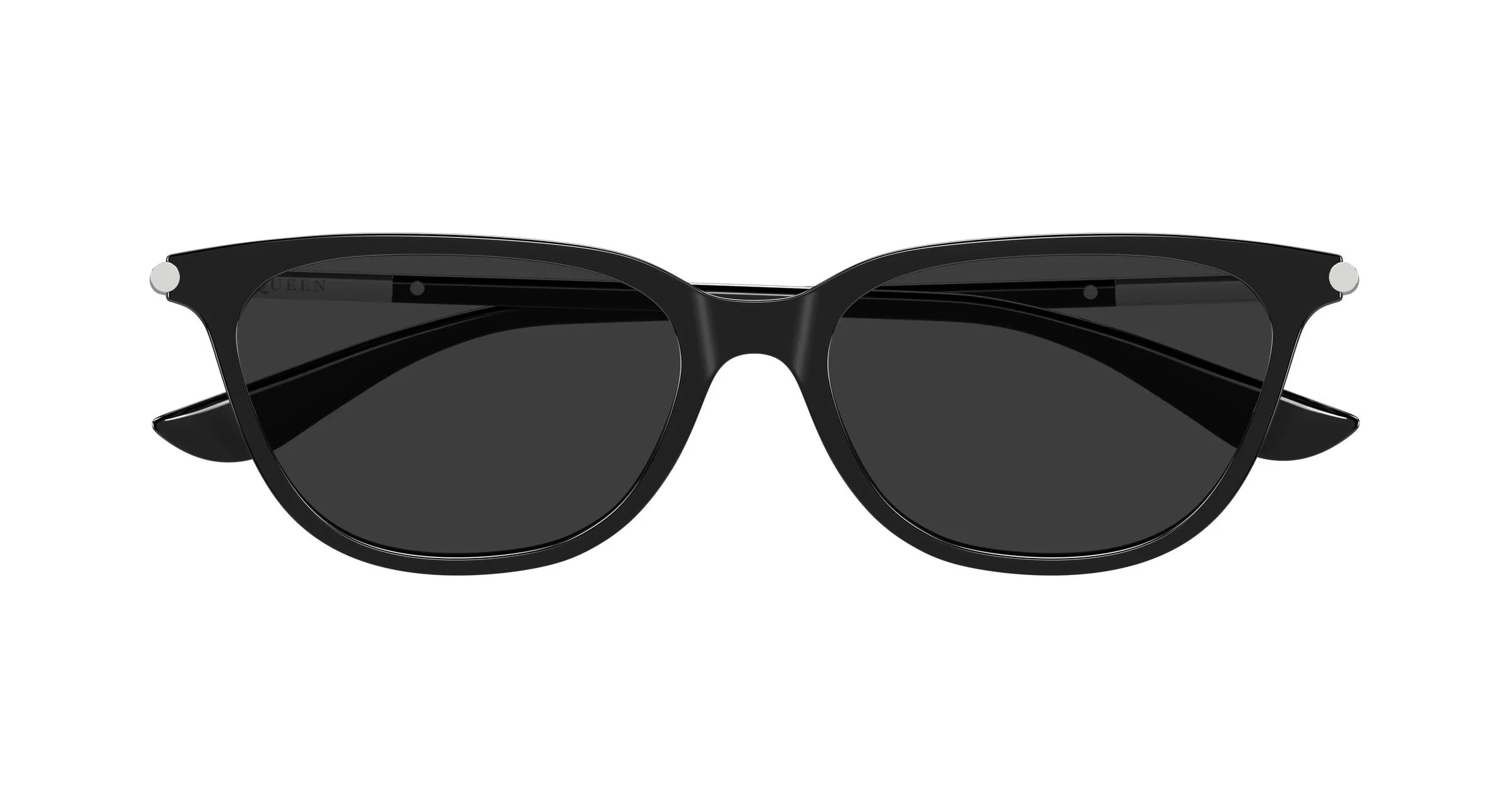 Alexander McQueen AM0553S 001 Occhiali da sole Acetato Nero Grigio Cat Eye - immagine 2