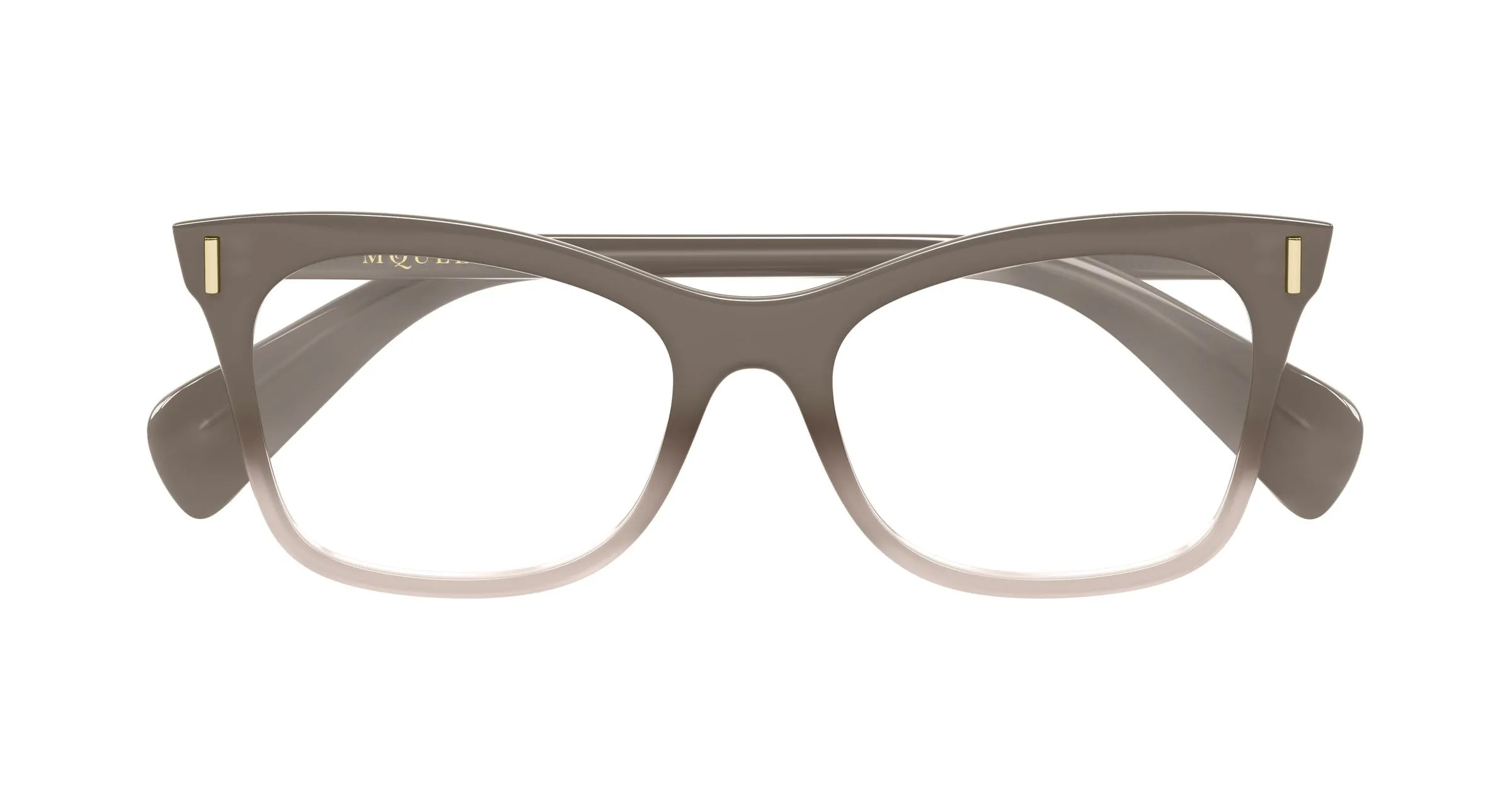Alexander McQueen AM0552O 004 Montature da vista Acetato Marrone Trasparente Cat Eye - immagine 2