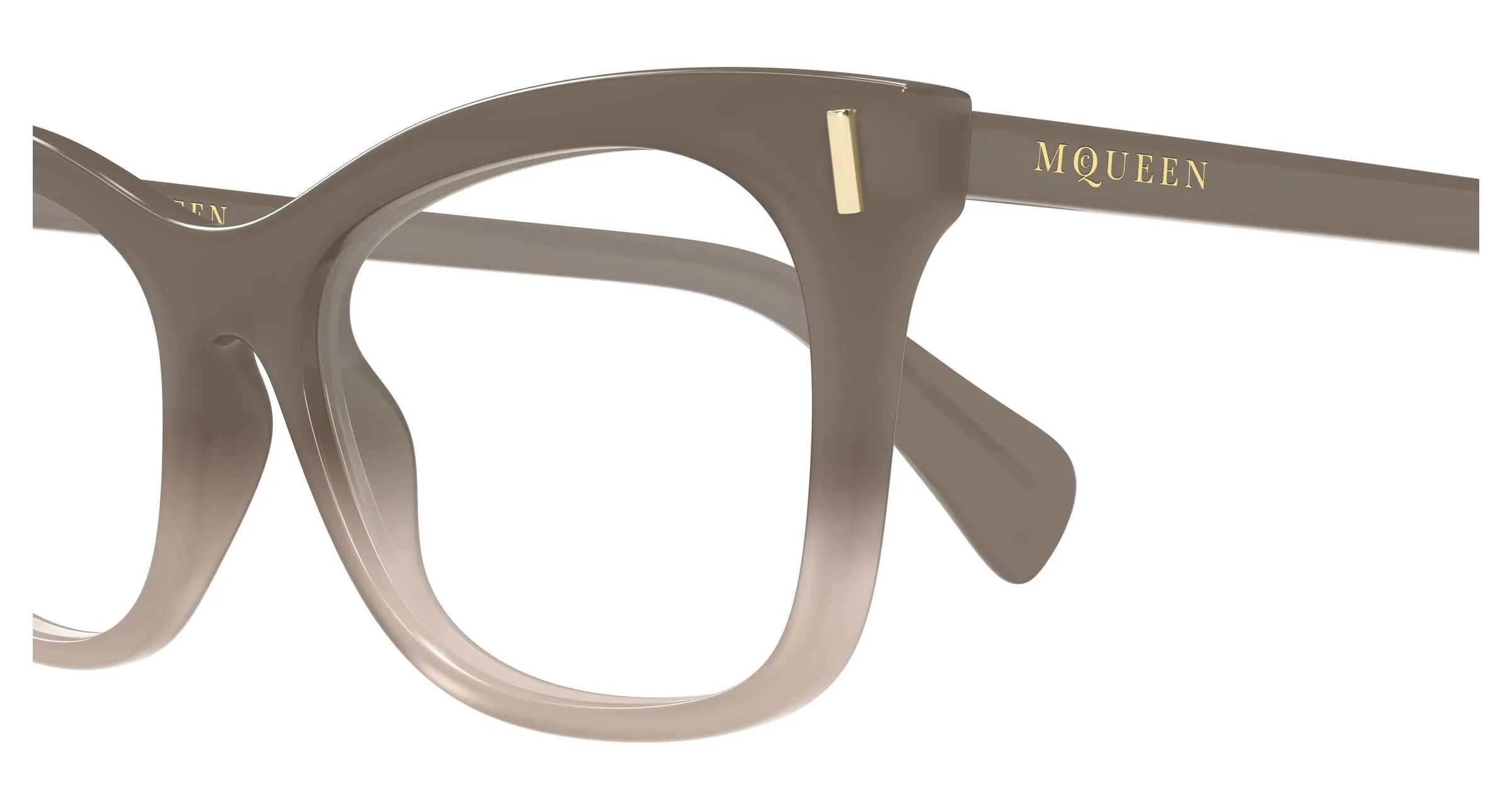 Alexander McQueen AM0552O 004 Montature da vista Acetato Marrone Trasparente Cat Eye - immagine 3