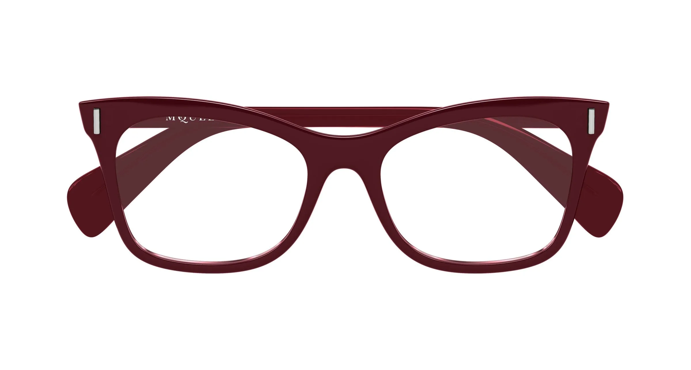 Alexander McQueen AM0552O 003 Montature da vista Acetato Bordeaux Trasparente Cat Eye - immagine 2