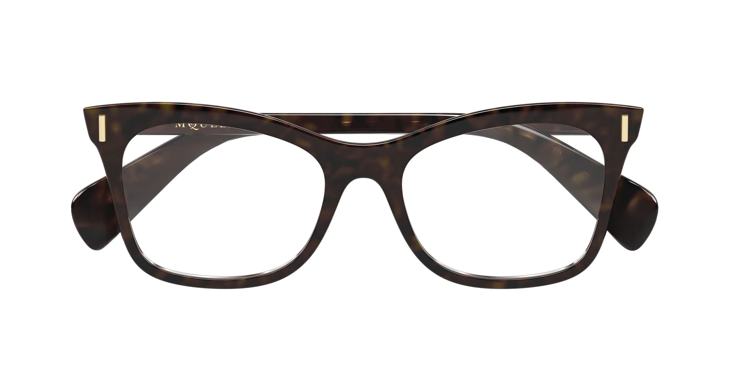 Alexander McQueen AM0552O 002 Montature da vista Acetato Havana Trasparente Cat Eye - immagine 2