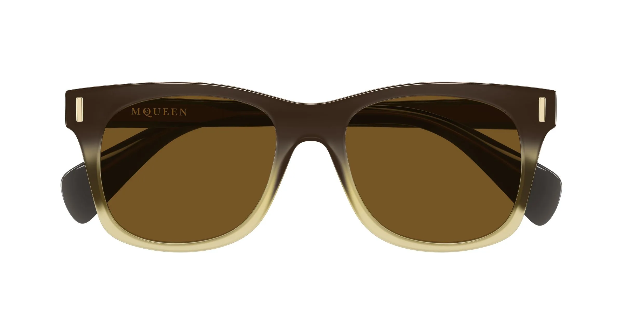 Alexander McQueen AM0551S 004 Occhiali da sole Acetato Marrone Marrone Squadrata - immagine 2