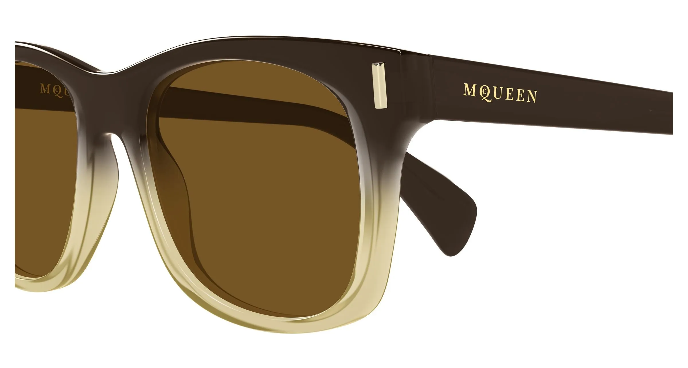 Alexander McQueen AM0551S 004 Occhiali da sole Acetato Marrone Marrone Squadrata - immagine 3
