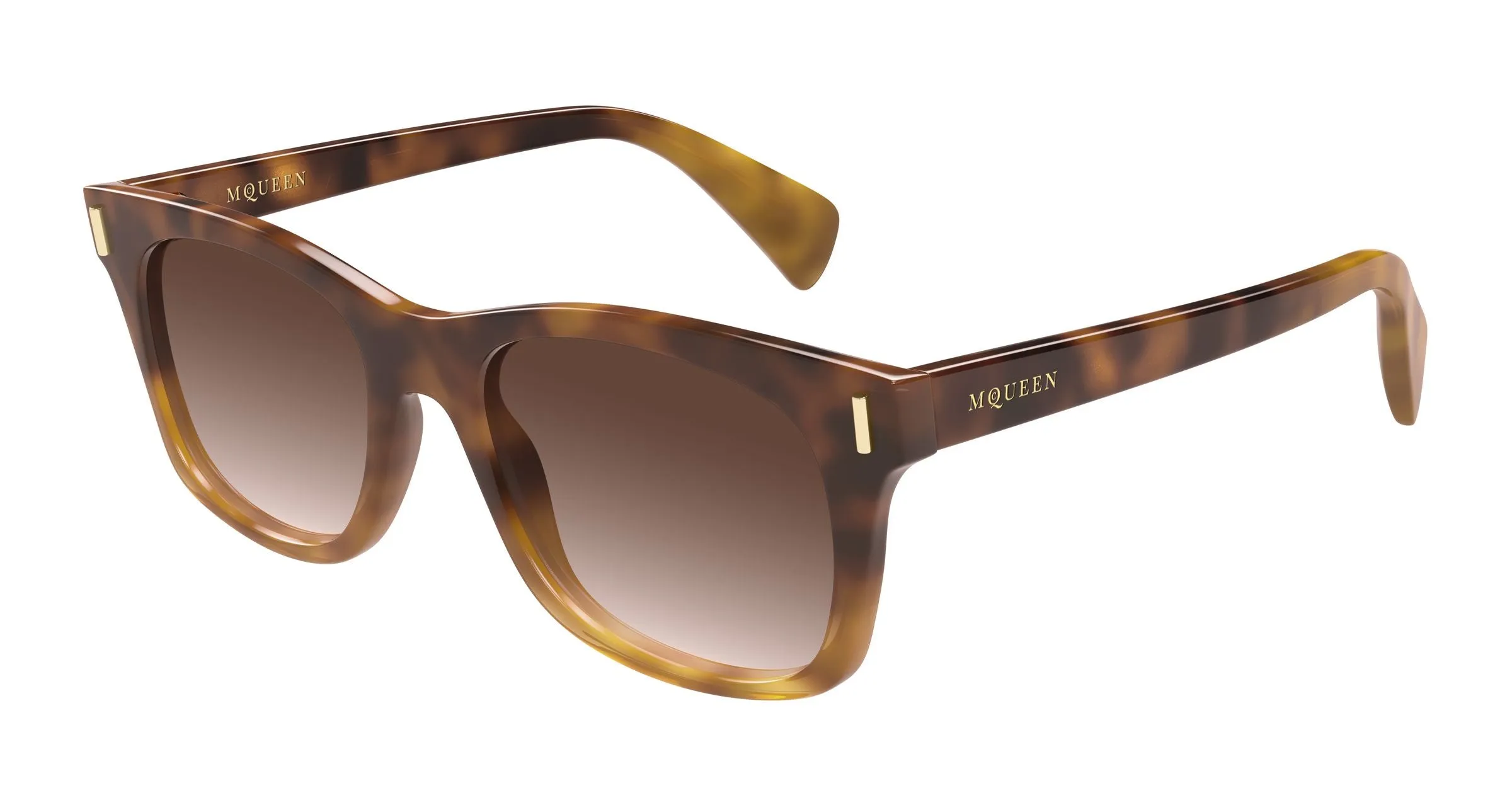 Alexander McQueen AM0551S 002 Occhiali da sole Acetato Havana Marrone Squadrata - immagine 1