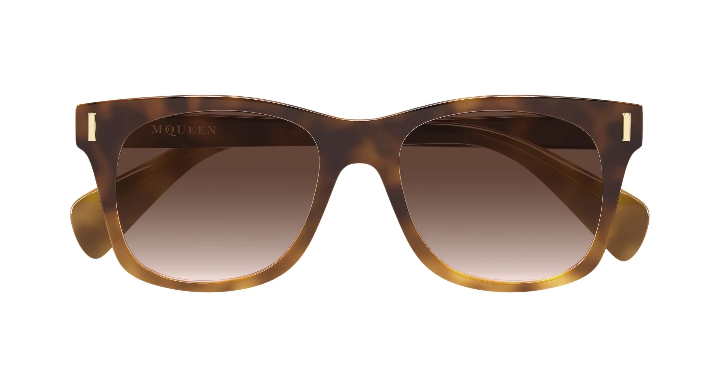 Alexander McQueen AM0551S 002 Occhiali da sole Acetato Havana Marrone Squadrata - immagine 2