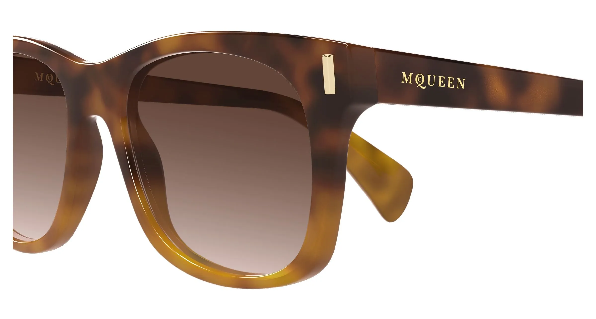 Alexander McQueen AM0551S 002 Occhiali da sole Acetato Havana Marrone Squadrata - immagine 3