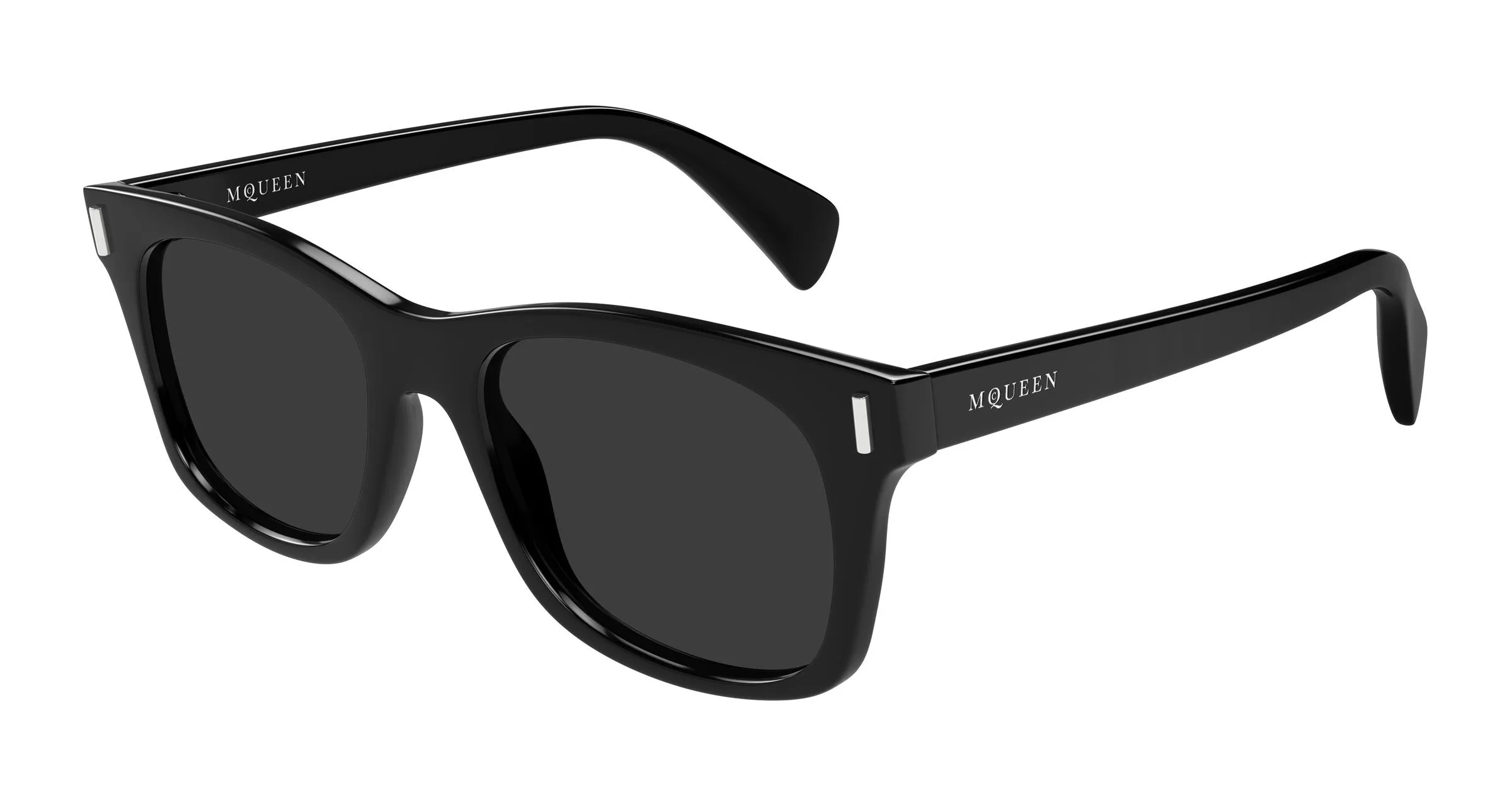 Alexander McQueen AM0551S 001 Occhiali da sole Acetato Nero Grigio Squadrata - immagine 1