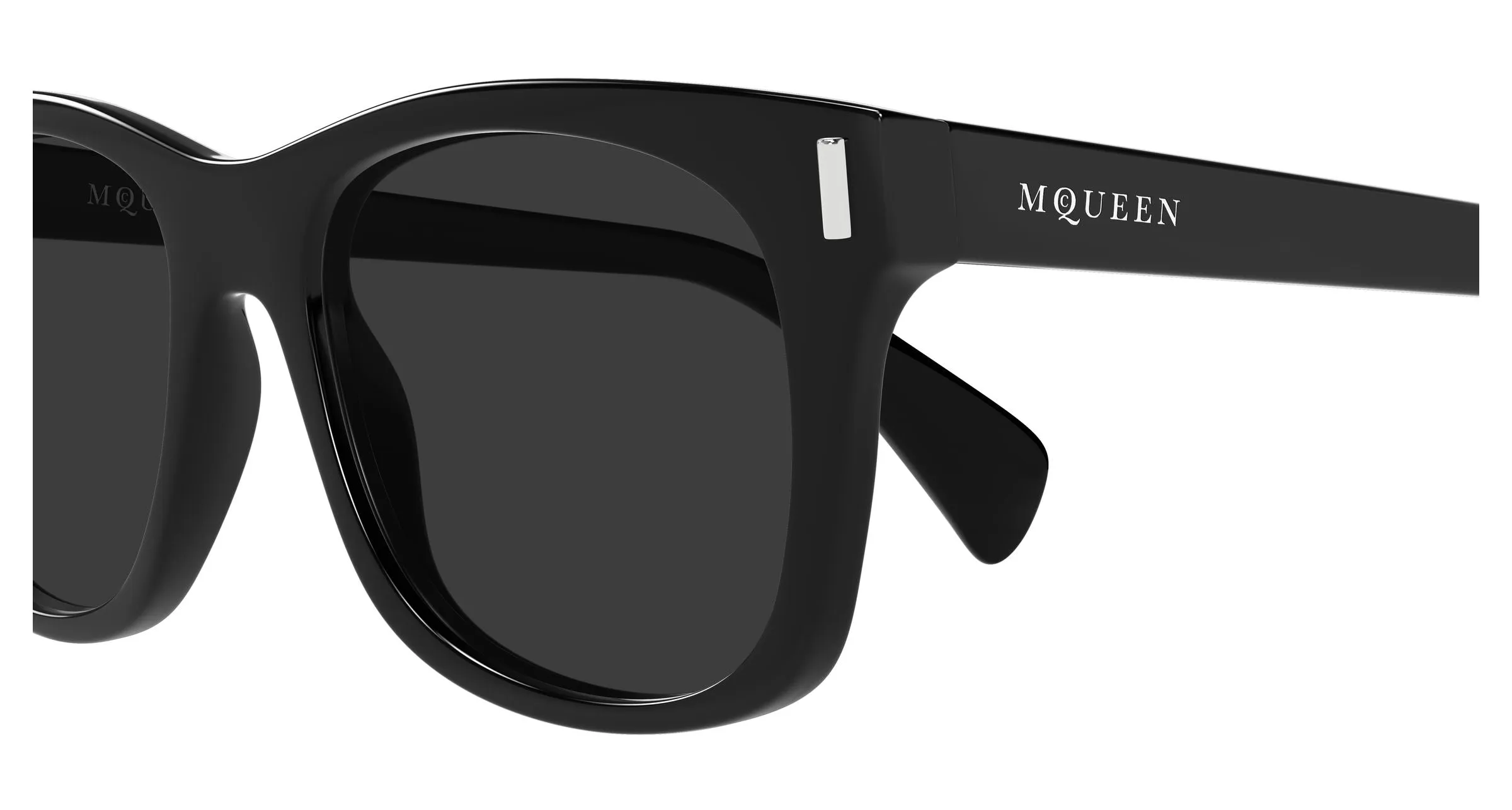 Alexander McQueen AM0551S 001 Occhiali da sole Acetato Nero Grigio Squadrata - immagine 3