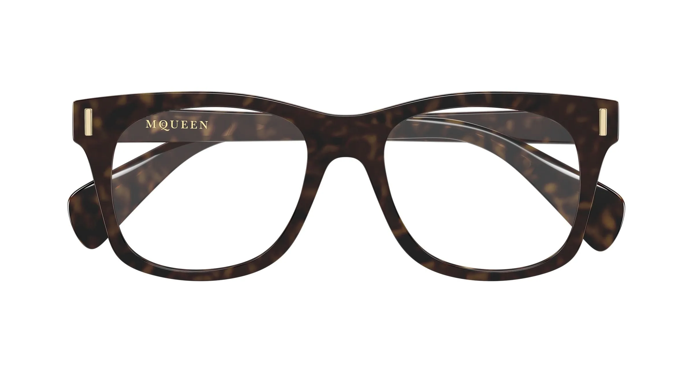 Alexander McQueen AM0551O 002 Montature da vista Acetato Havana Trasparente Squadrata - immagine 2