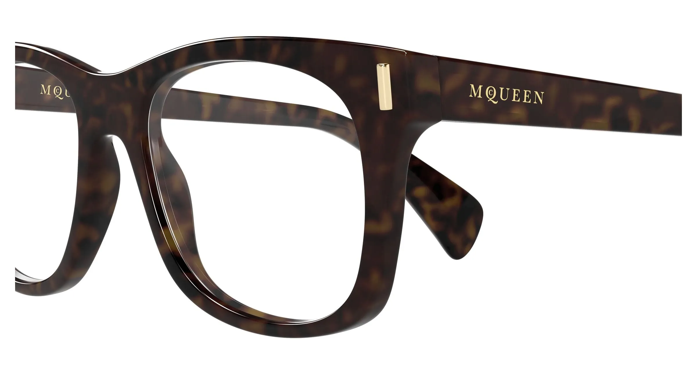 Alexander McQueen AM0551O 002 Montature da vista Acetato Havana Trasparente Squadrata - immagine 3