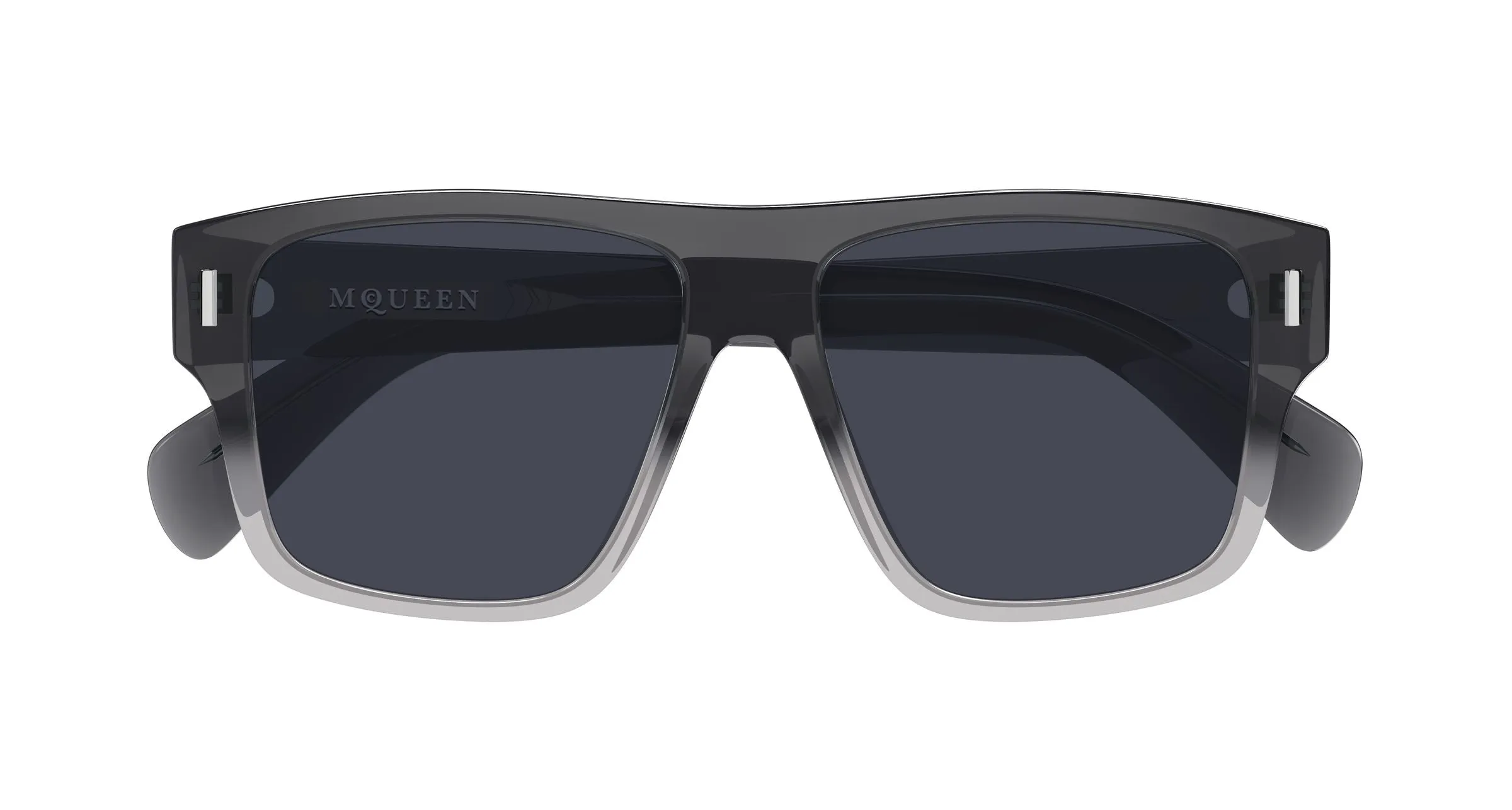 Alexander McQueen AM0550S 004 Occhiali da sole Acetato Grigio Blu Squadrata - immagine 2