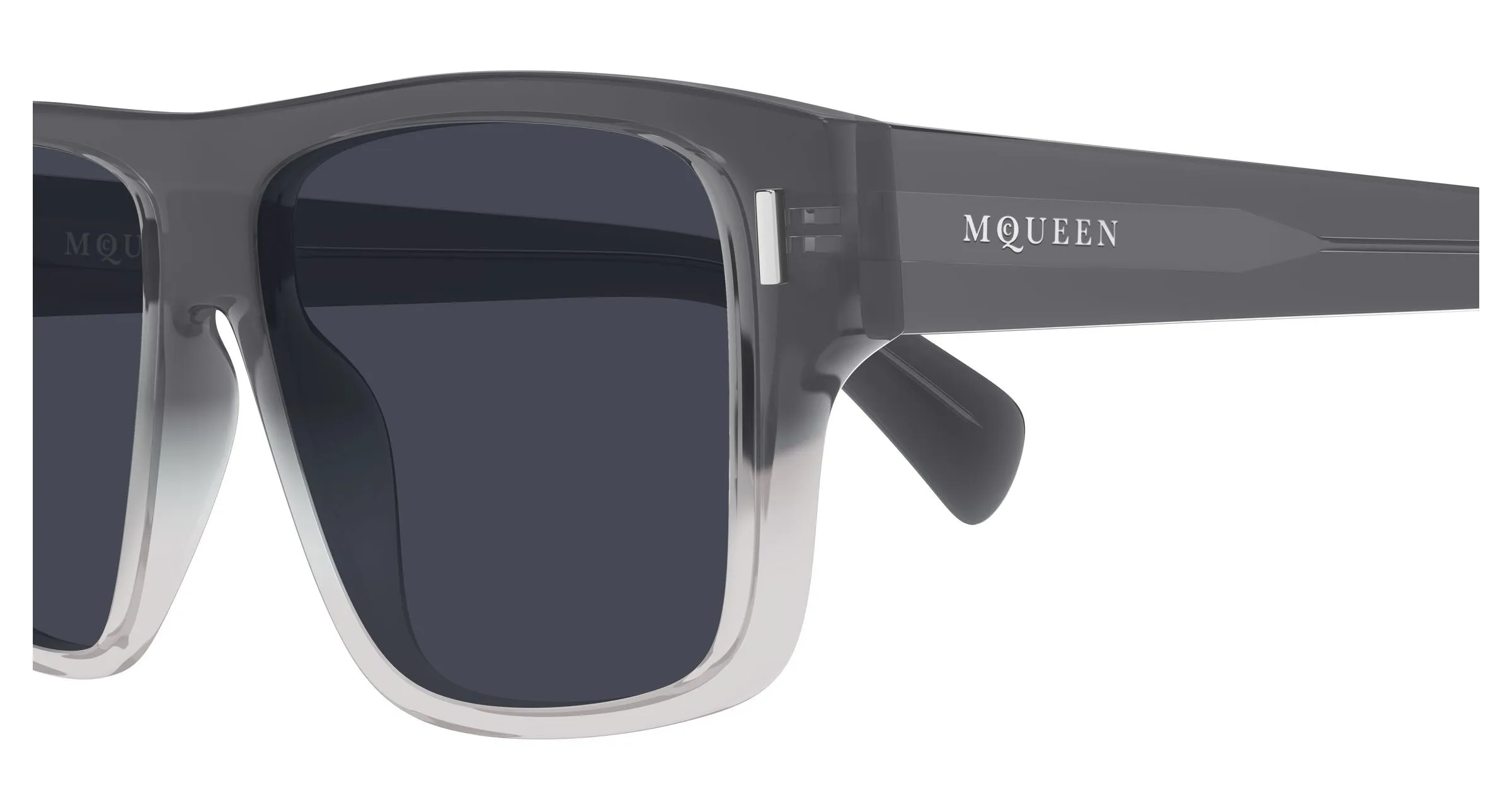 Alexander McQueen AM0550S 004 Occhiali da sole Acetato Grigio Blu Squadrata - immagine 3