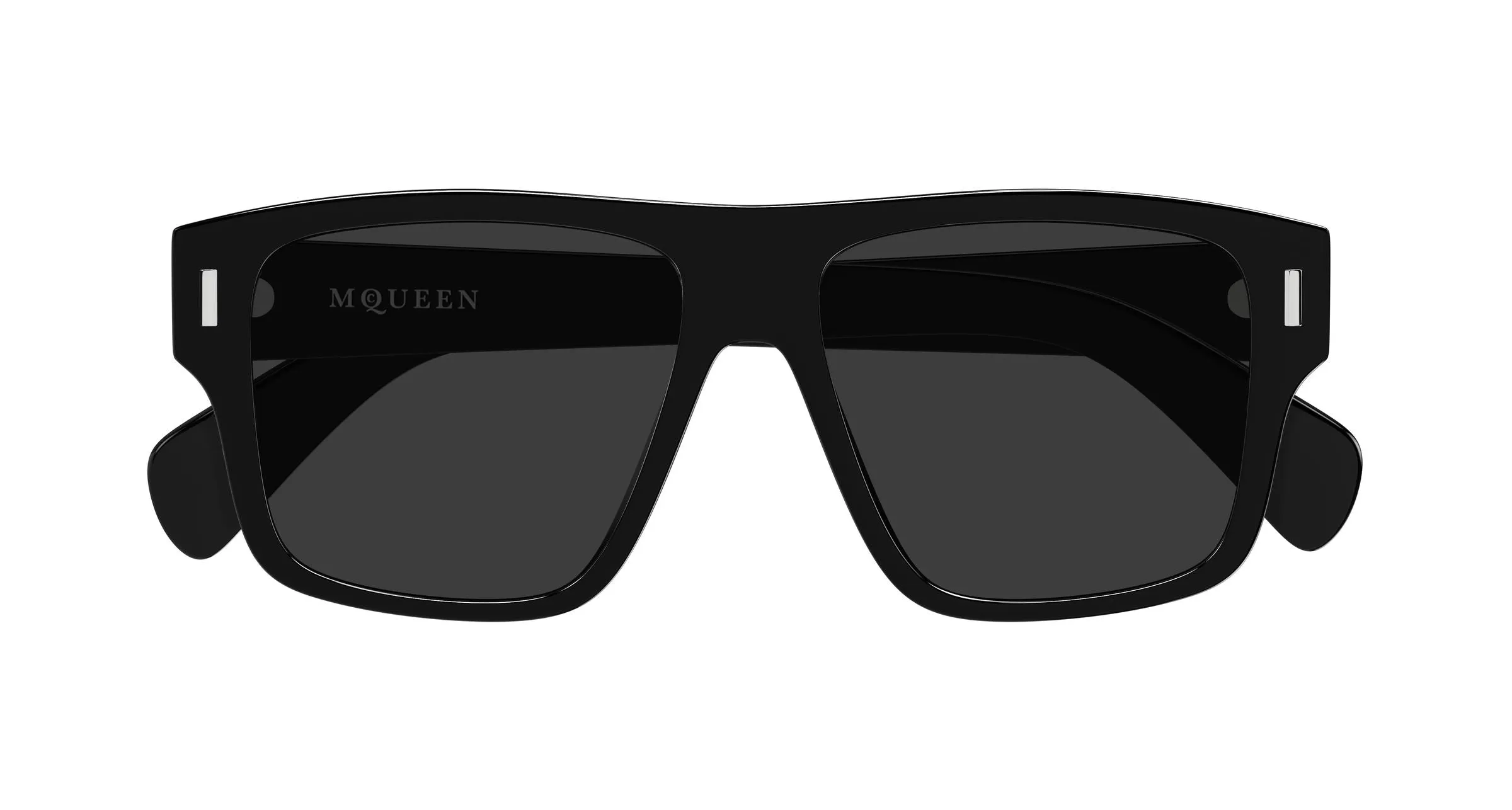 Alexander McQueen AM0550S 001 Occhiali da sole Acetato Nero Grigio Squadrata - immagine 2