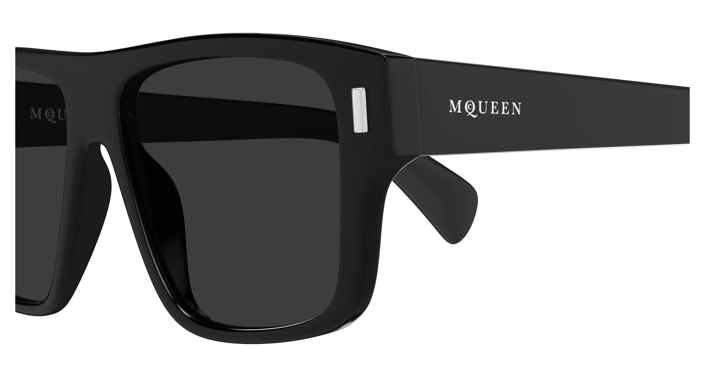 Alexander McQueen AM0550S 001 Occhiali da sole Acetato Nero Grigio Squadrata - immagine 3