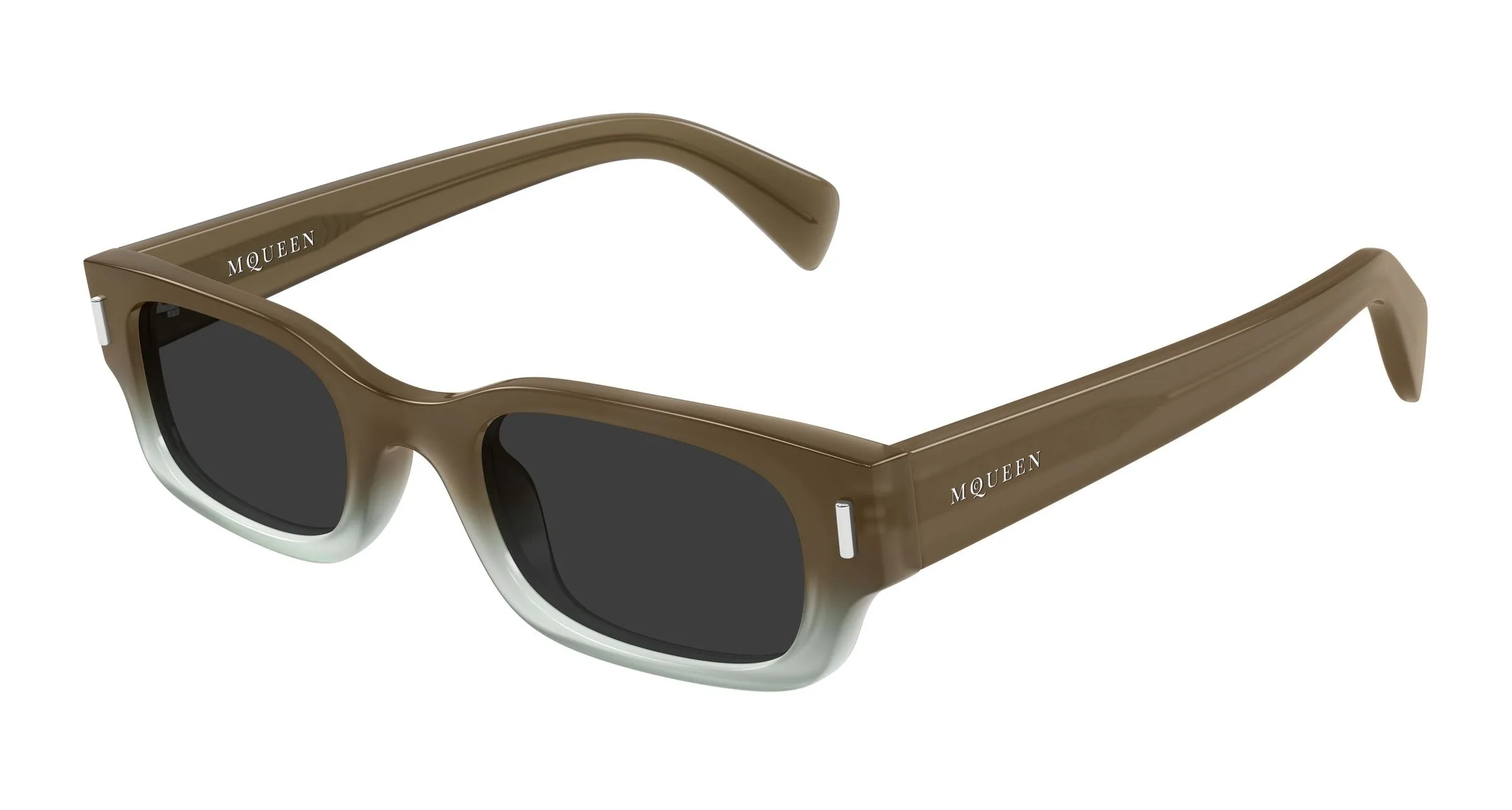 Alexander McQueen AM0549S 004 Occhiali da sole Acetato Marrone Grigio Rotonda - immagine 1