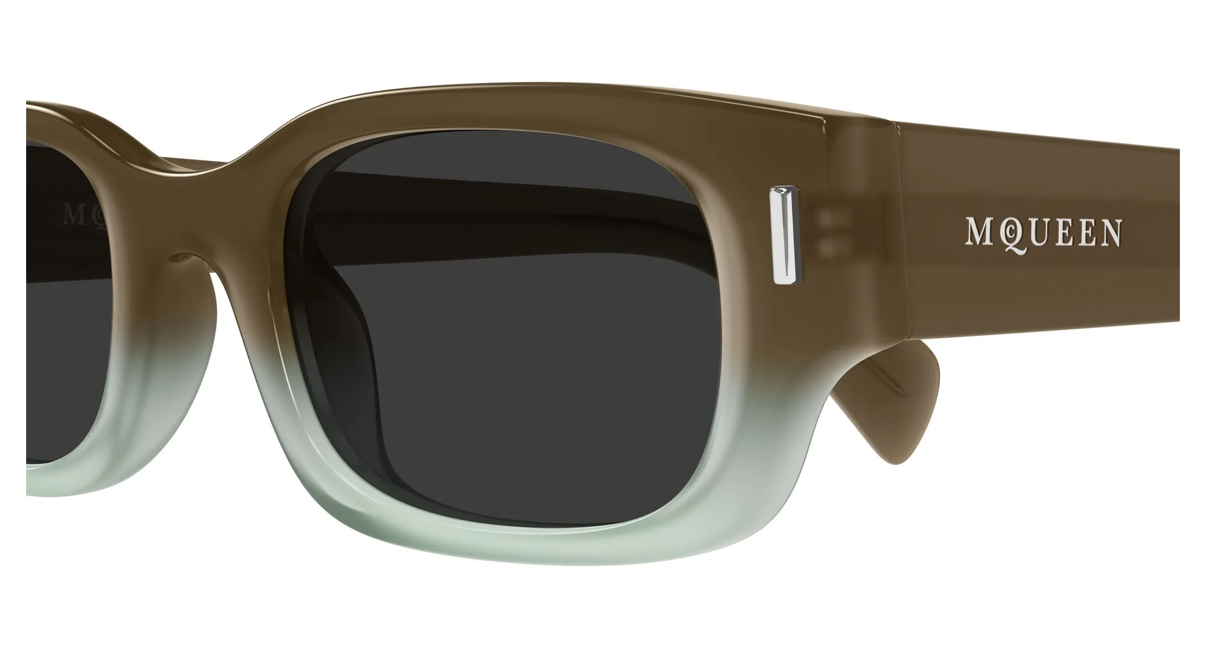 Alexander McQueen AM0549S 004 Occhiali da sole Acetato Marrone Grigio Rotonda - immagine 3