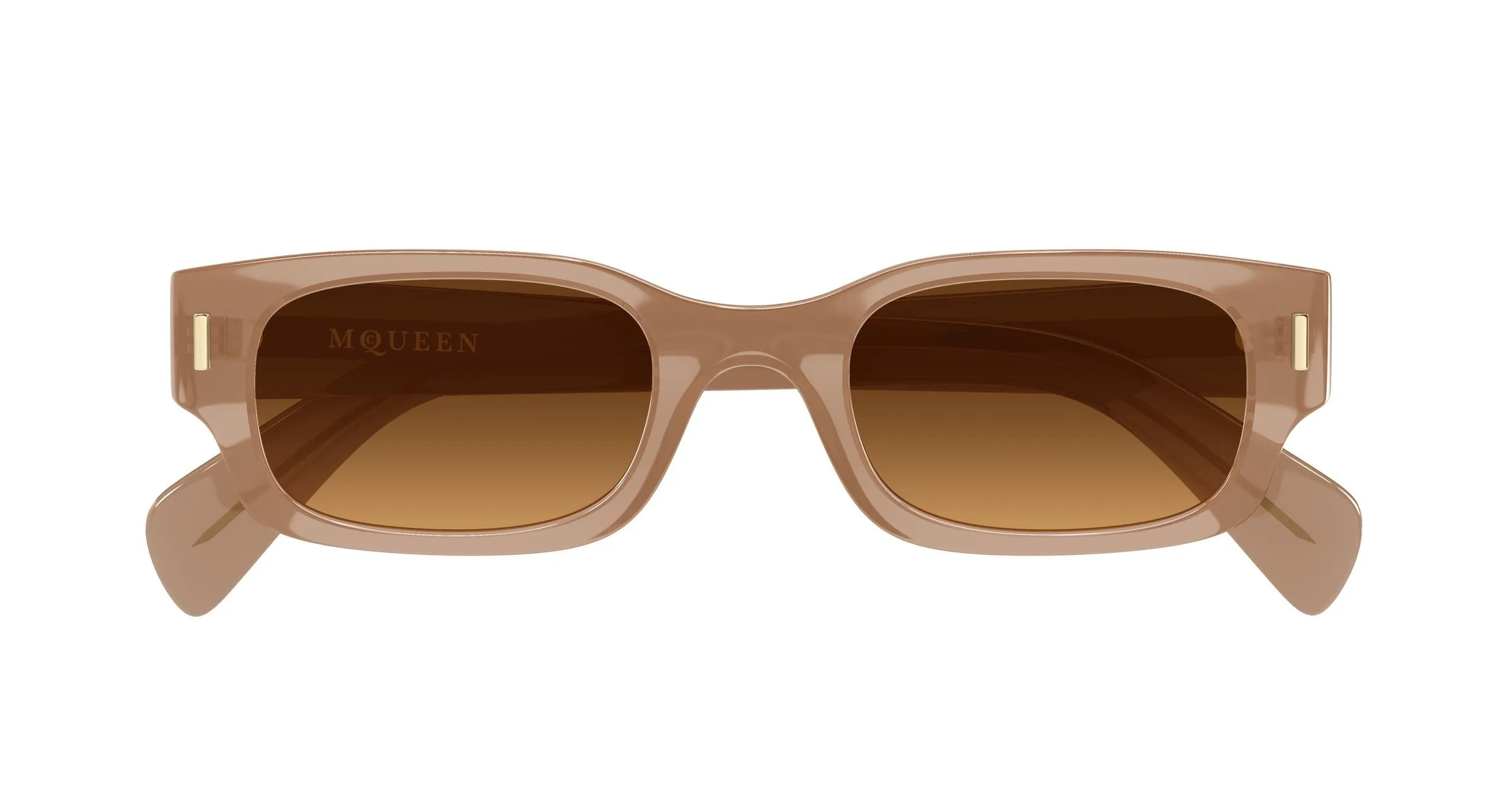 Alexander McQueen AM0549S 003 Occhiali da sole Acetato Marrone Marrone Rotonda - immagine 2