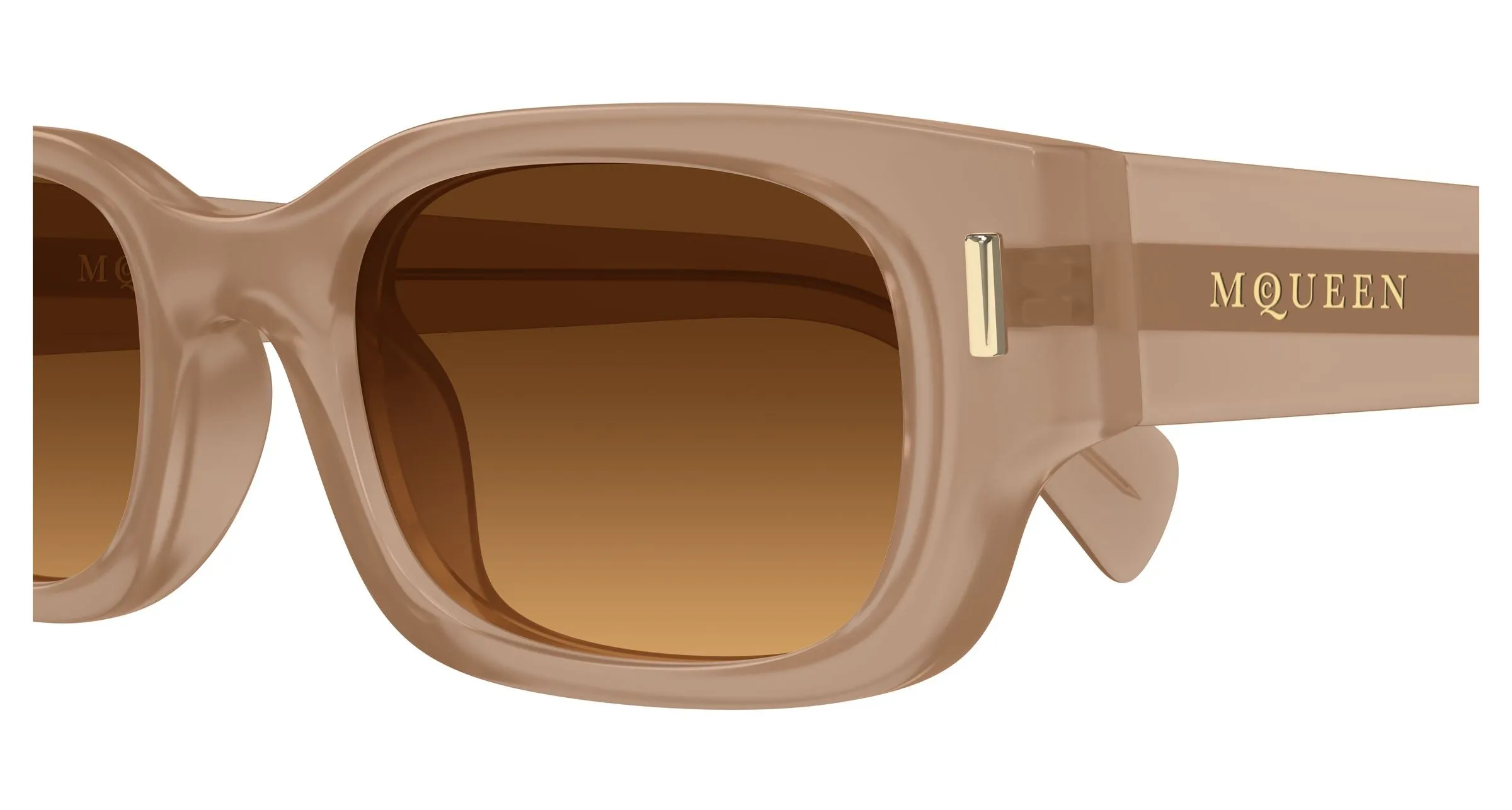 Alexander McQueen AM0549S 003 Occhiali da sole Acetato Marrone Marrone Rotonda - immagine 3