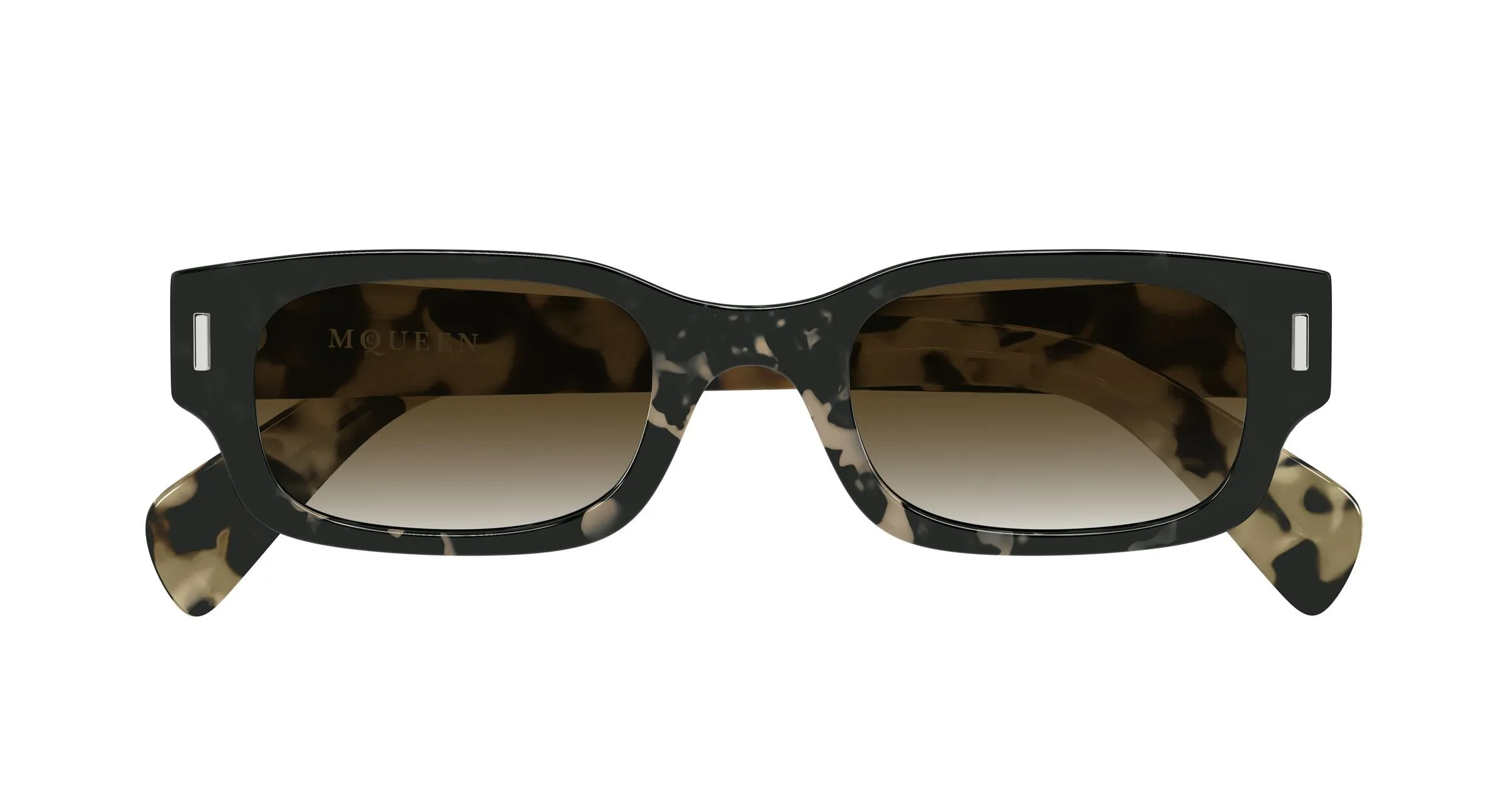 Alexander McQueen AM0549S 002 Occhiali da sole Acetato Havana Marrone Rotonda - immagine 2