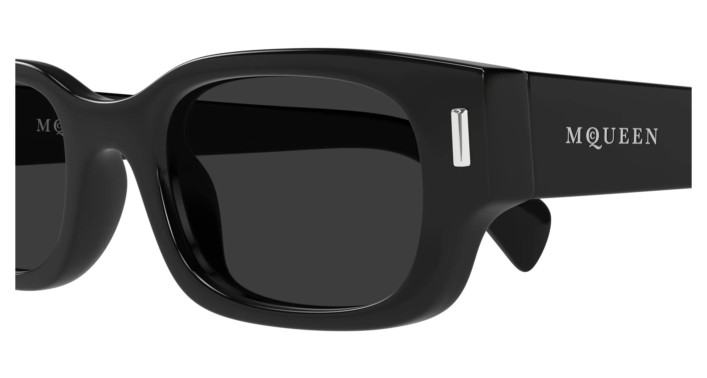 Alexander McQueen AM0549S 001 Occhiali da sole Acetato Nero Grigio Rotonda - immagine 3