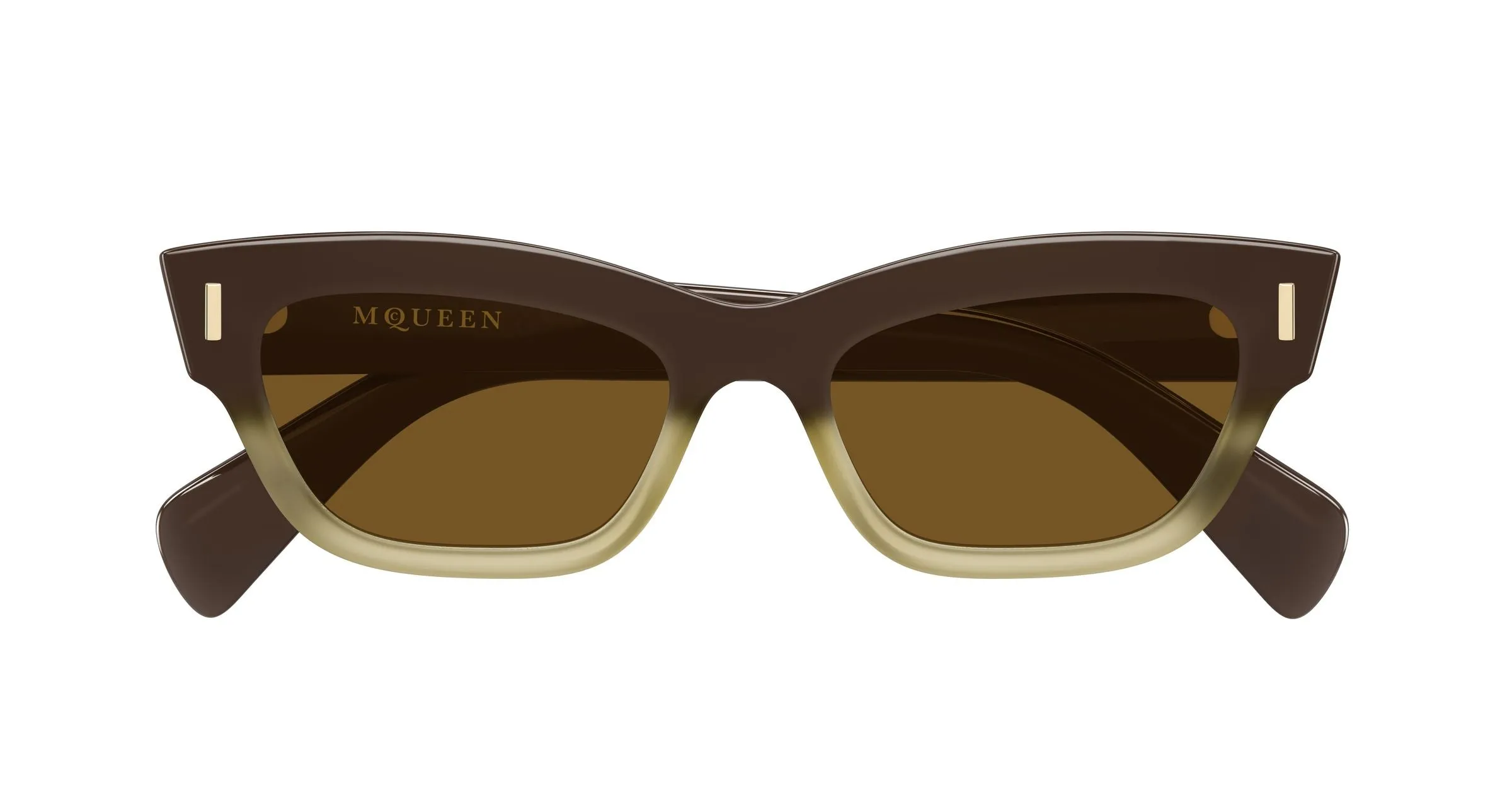 Alexander McQueen AM0548S 004 Occhiali da sole Acetato Marrone Marrone Cat Eye - immagine 2