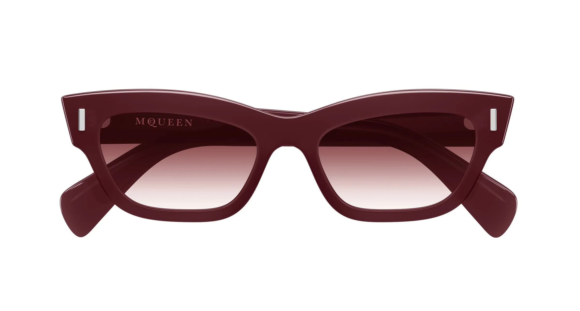 Alexander McQueen AM0548S 003 Occhiali da sole Acetato Bordeaux Rosso Cat Eye - immagine 2