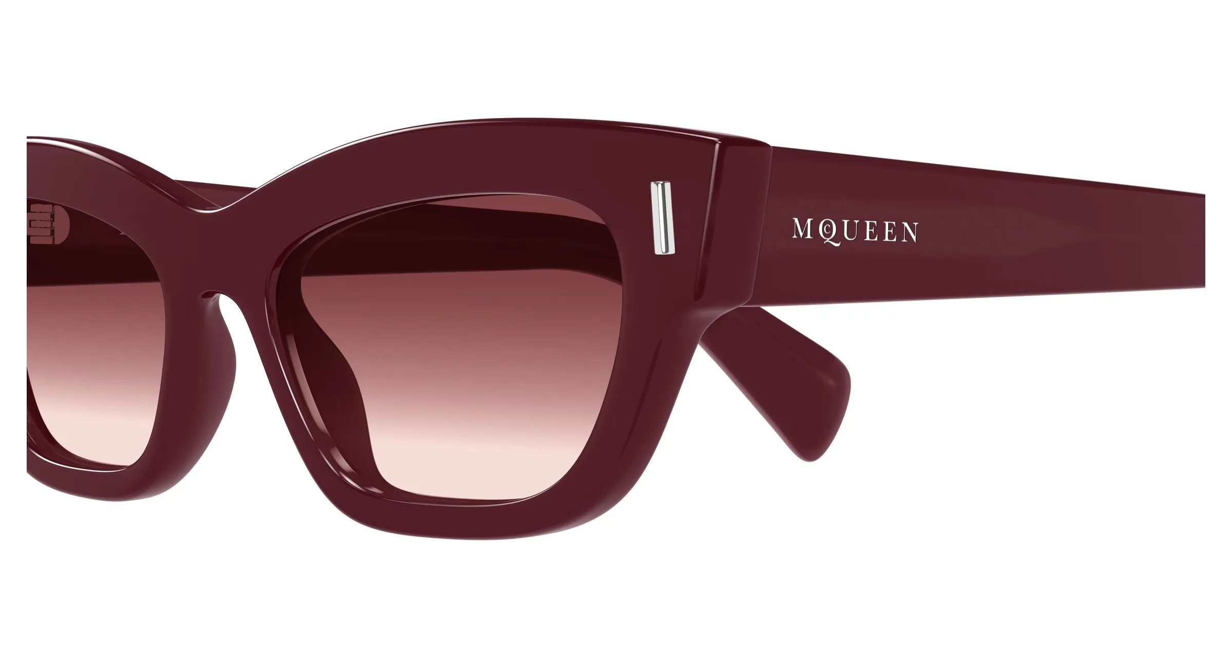 Alexander McQueen AM0548S 003 Occhiali da sole Acetato Bordeaux Rosso Cat Eye - immagine 3