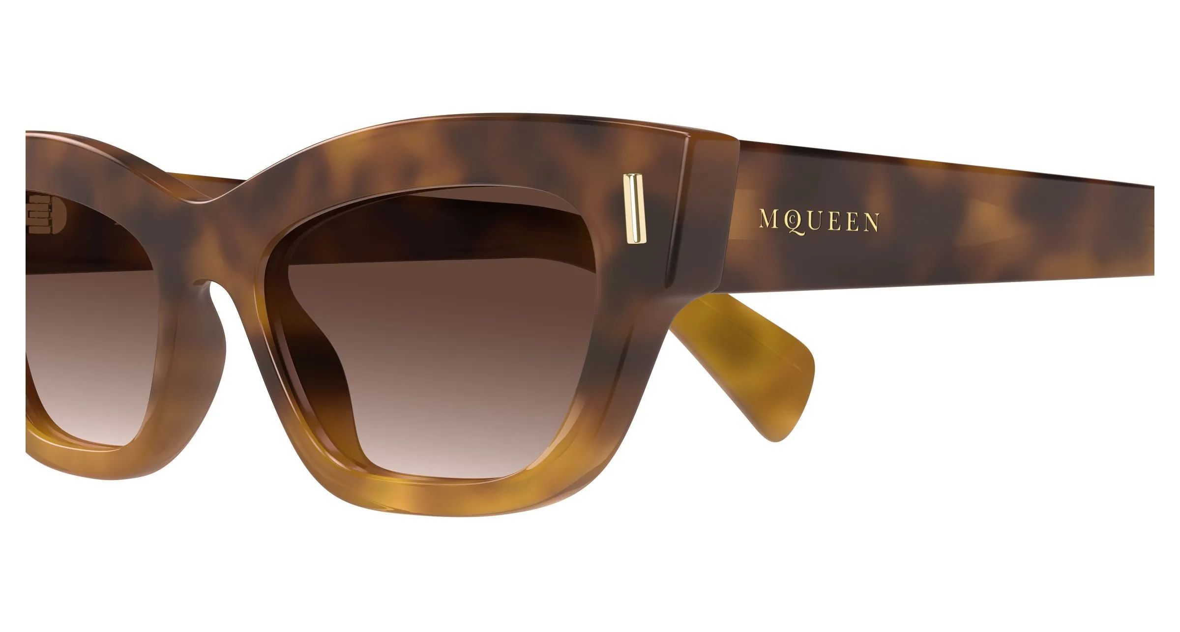 Alexander McQueen AM0548S 002 Occhiali da sole Acetato Havana Marrone Cat Eye - immagine 3
