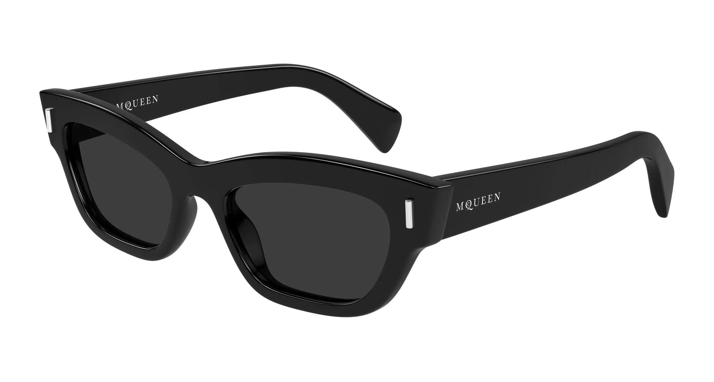 Alexander McQueen AM0548S 001 Occhiali da sole Acetato Nero Grigio Cat Eye - immagine 1