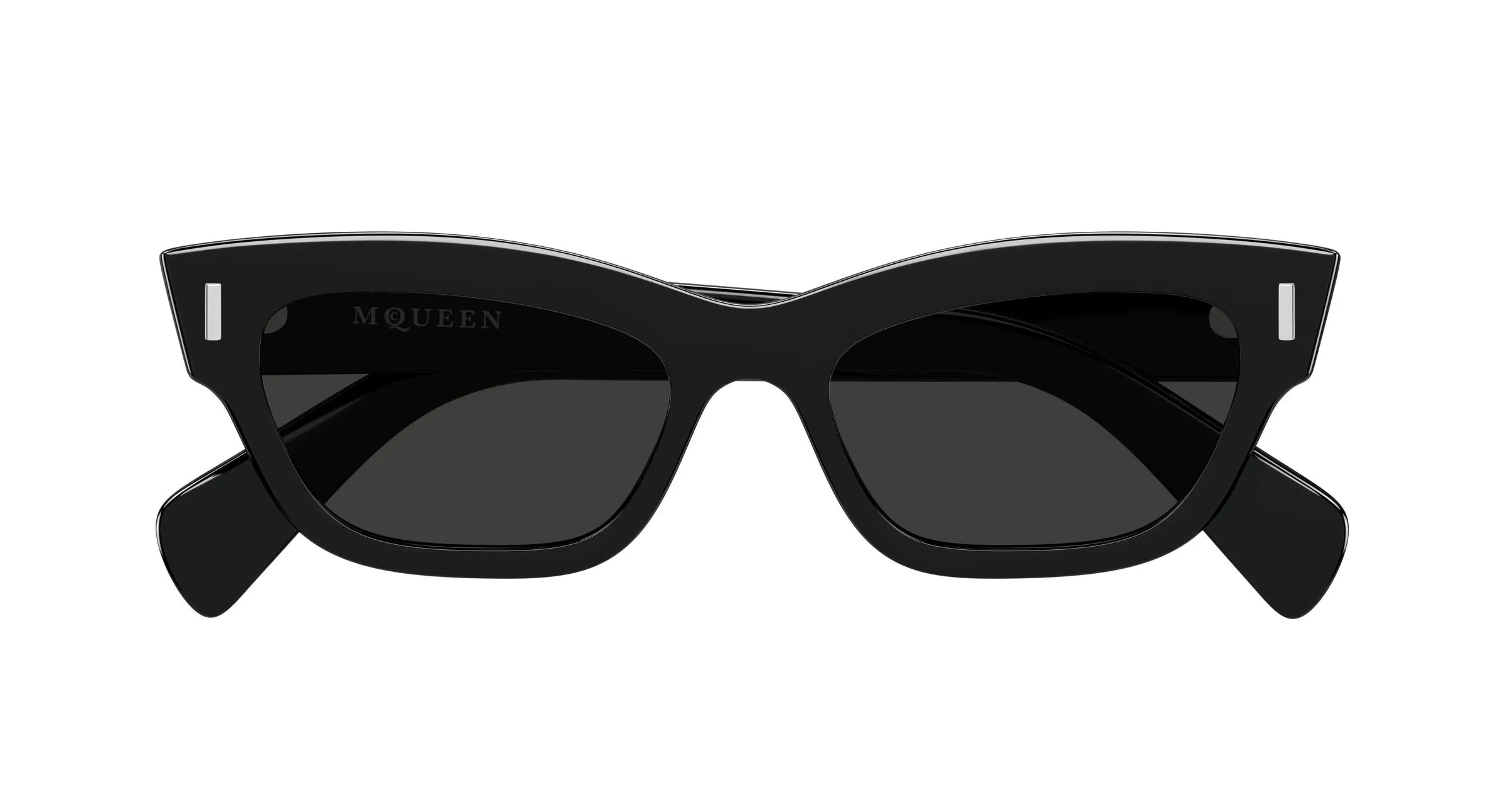 Alexander McQueen AM0548S 001 Occhiali da sole Acetato Nero Grigio Cat Eye - immagine 2