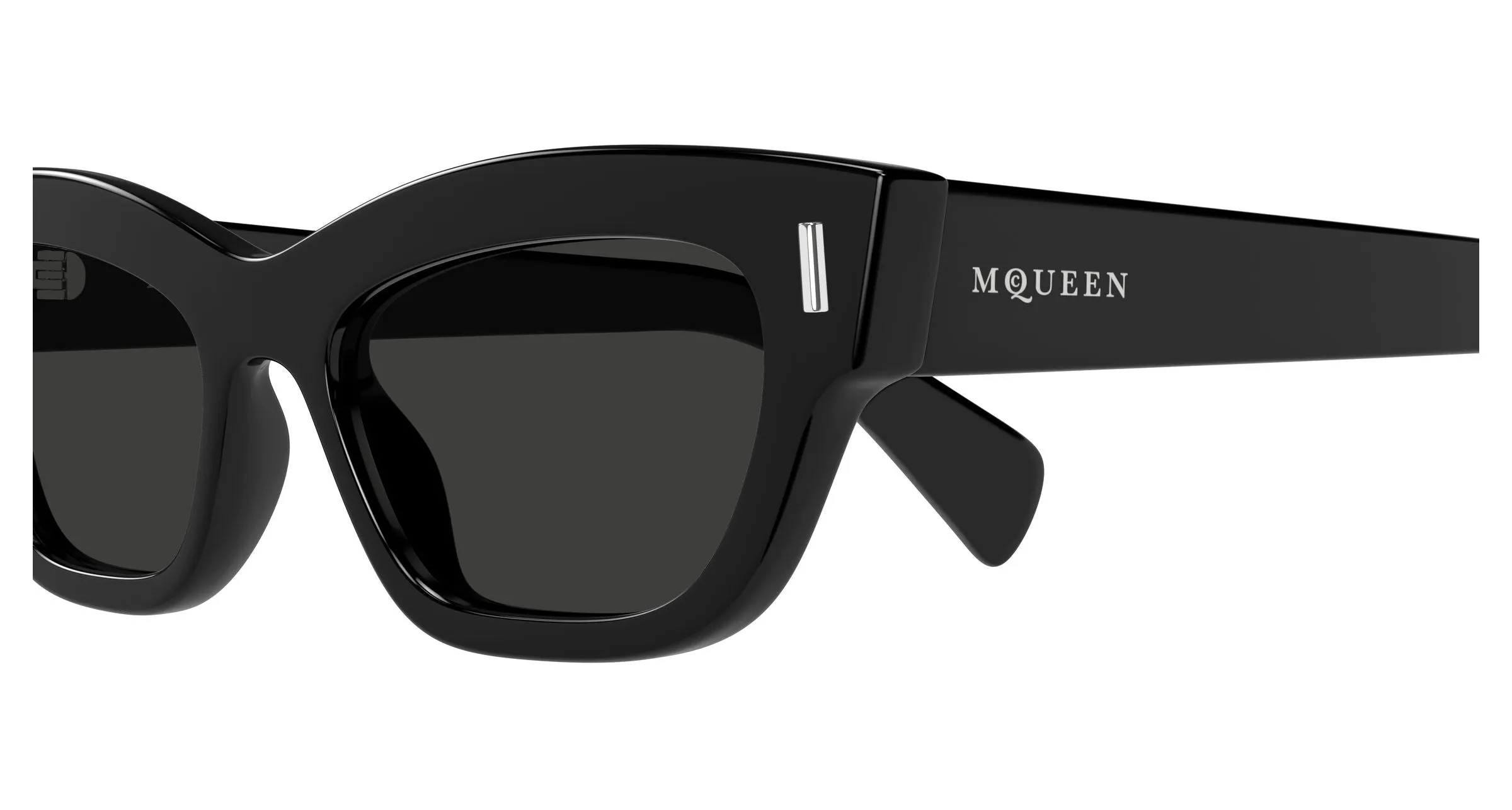 Alexander McQueen AM0548S 001 Occhiali da sole Acetato Nero Grigio Cat Eye - immagine 3