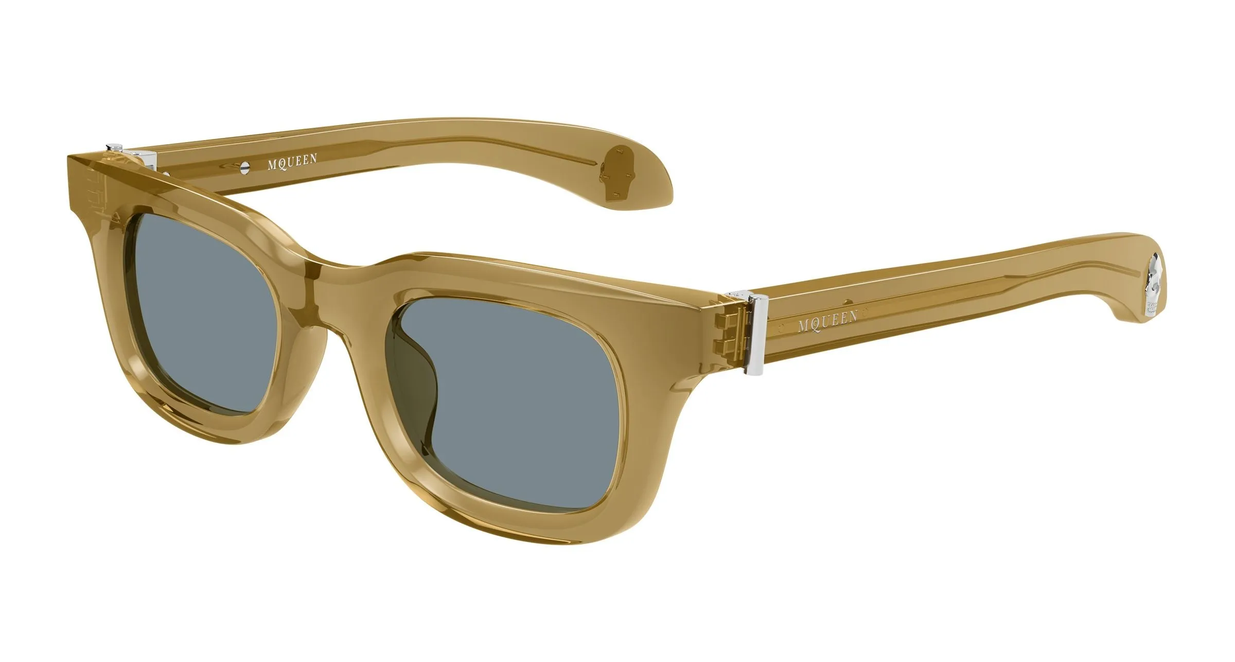 Alexander McQueen AM0547S 004 Occhiali da sole Acetato Marrone Grigio Squadrata - immagine 1
