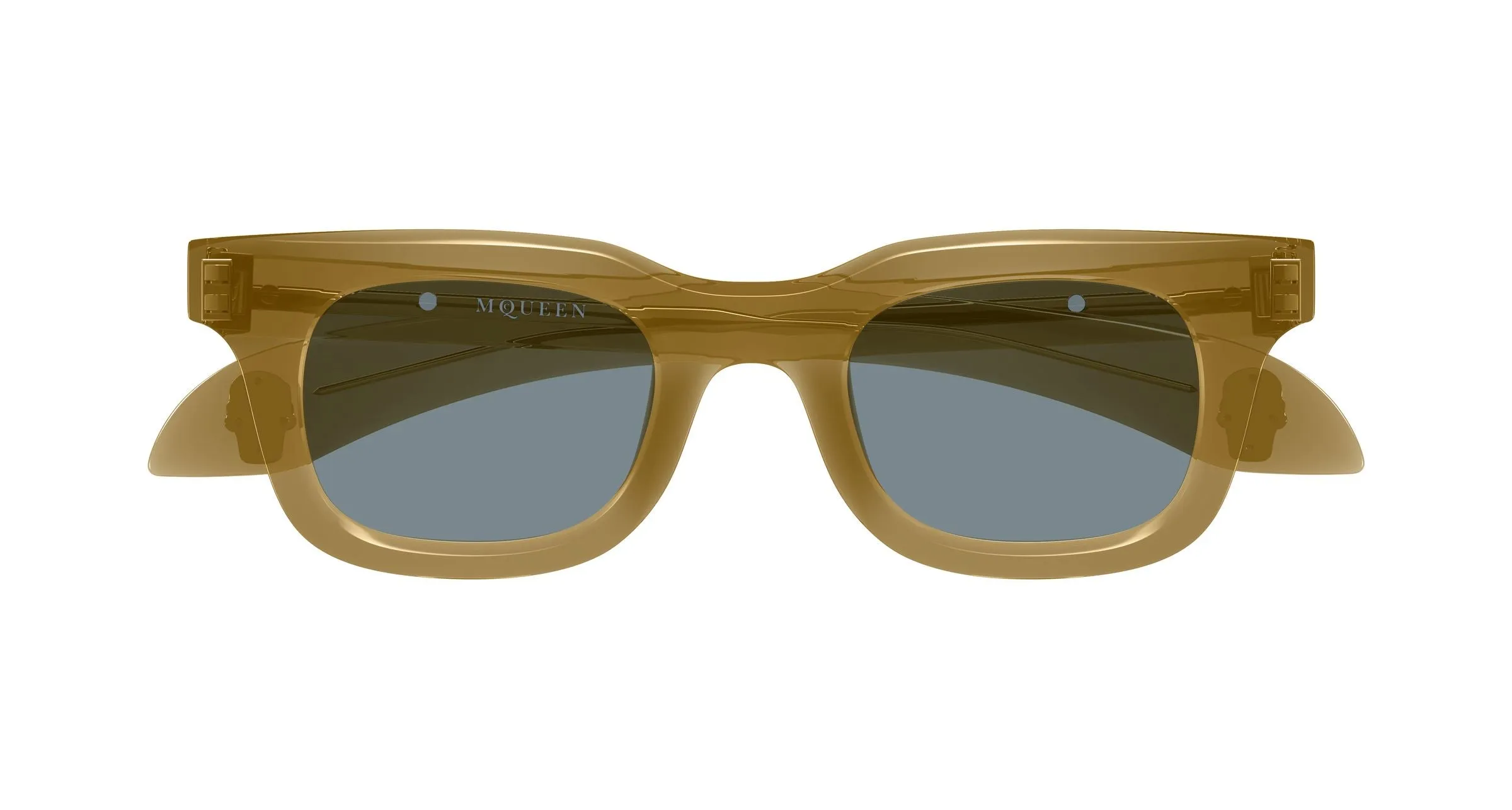 Alexander McQueen AM0547S 004 Occhiali da sole Acetato Marrone Grigio Squadrata - immagine 2