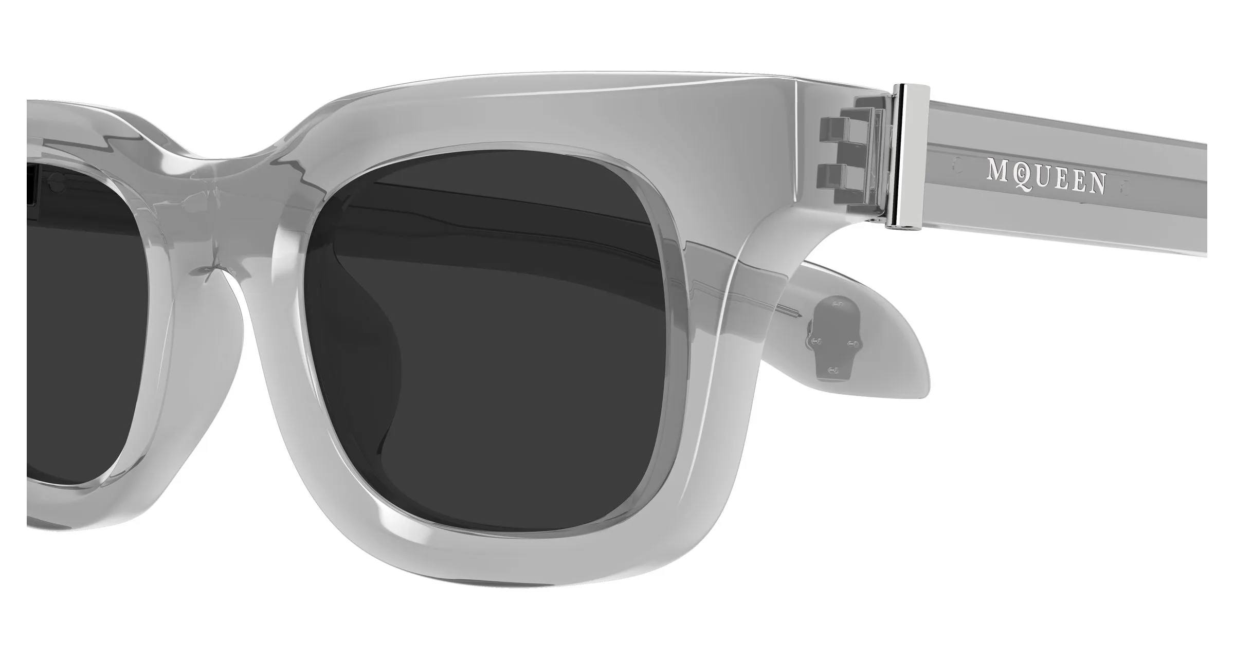 Alexander McQueen AM0547S 003 Occhiali da sole Acetato Grigio Grigio Squadrata - immagine 3