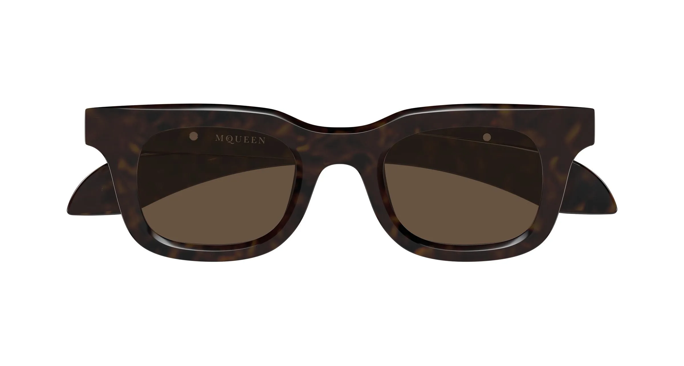 Alexander McQueen AM0547S 002 Occhiali da sole Acetato Havana Marrone Squadrata - immagine 2