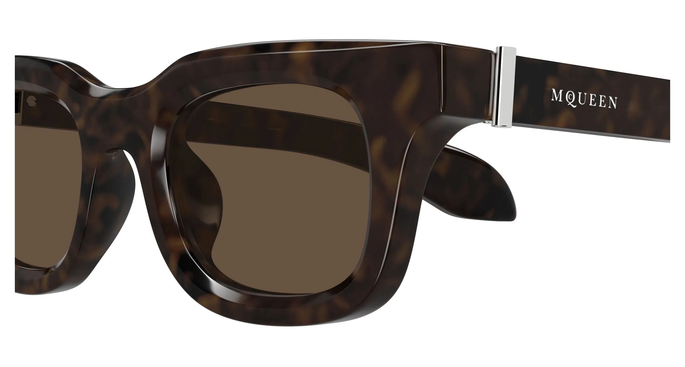Alexander McQueen AM0547S 002 Occhiali da sole Acetato Havana Marrone Squadrata - immagine 3