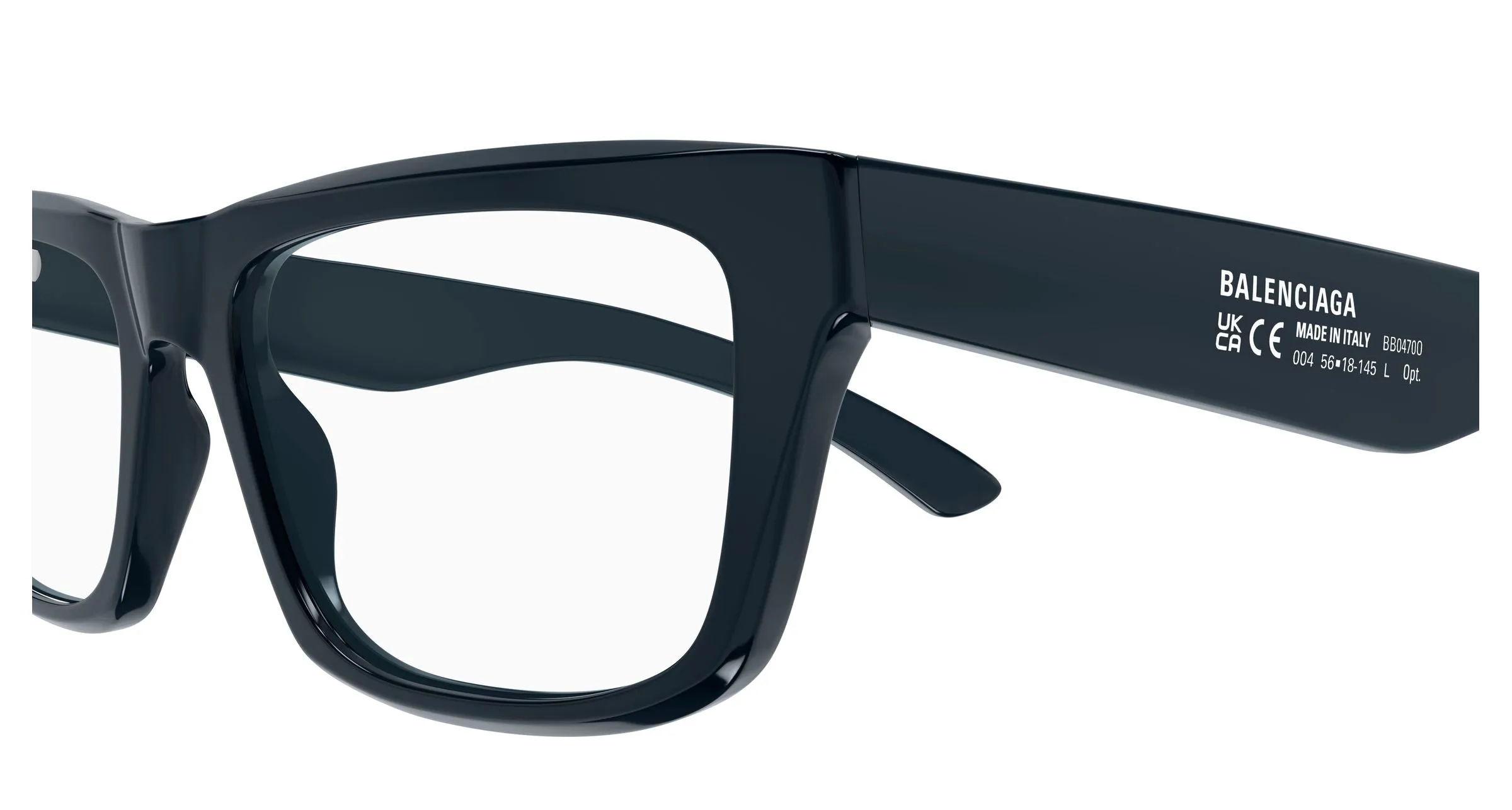 Balenciaga BB0470O 004 Montature da vista Acetato Blu Trasparente Squadrata - immagine 3