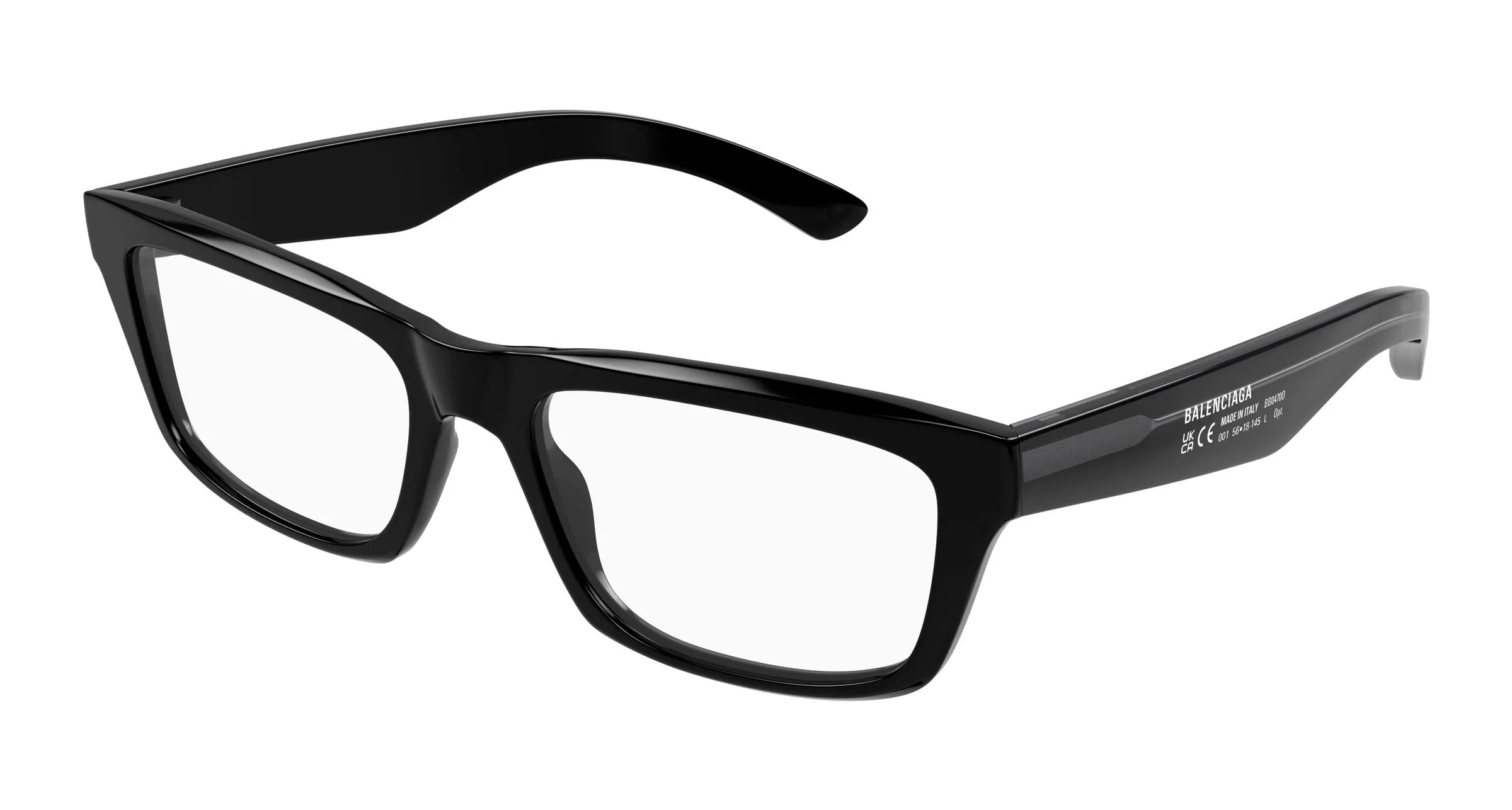 Balenciaga BB0470O 001 Montature da vista Acetato Nero Trasparente Squadrata - immagine 1