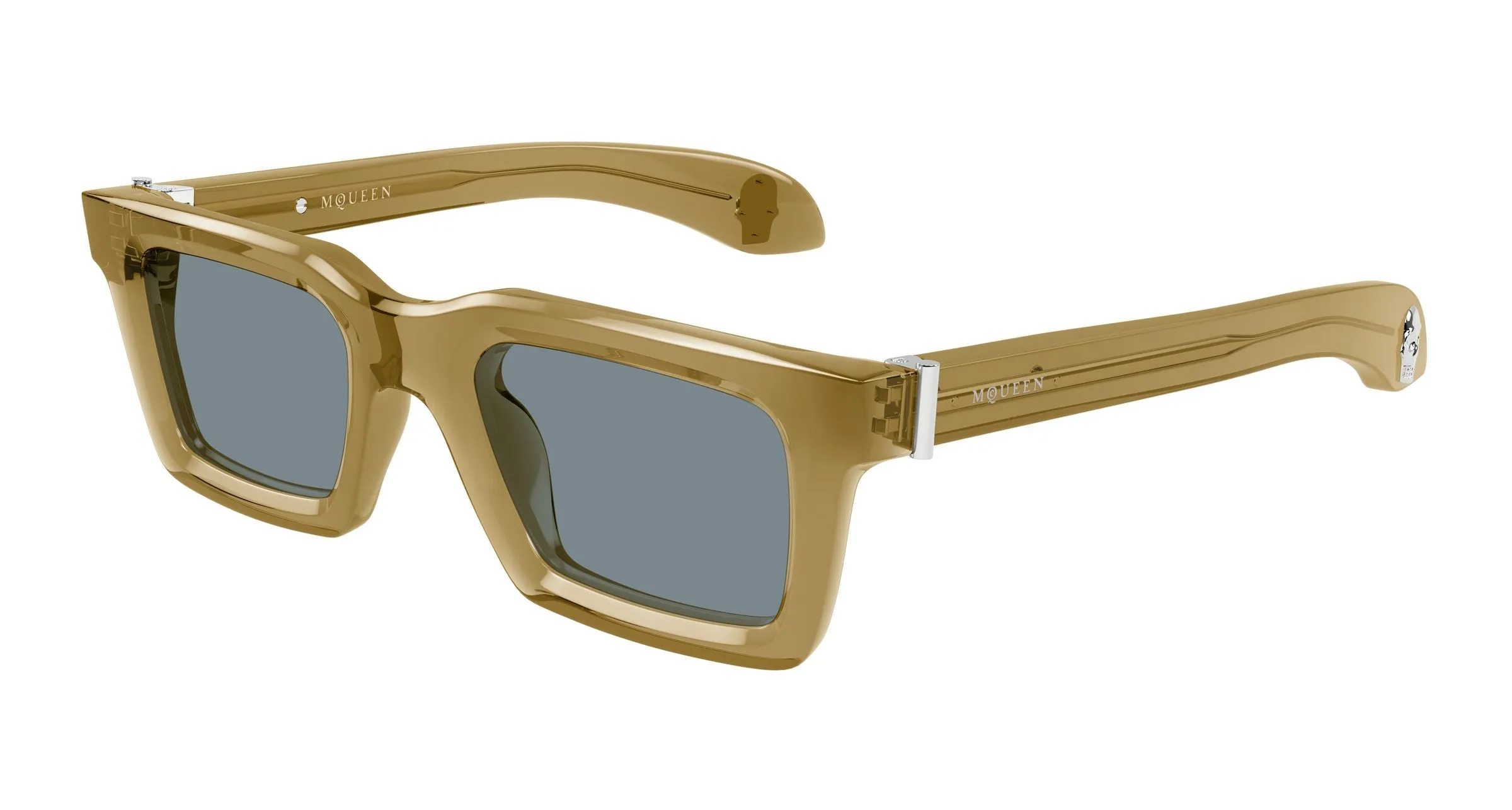 Alexander McQueen AM0506S 007 Occhiali da sole Acetato Marrone Grigio Squadrata - immagine 1