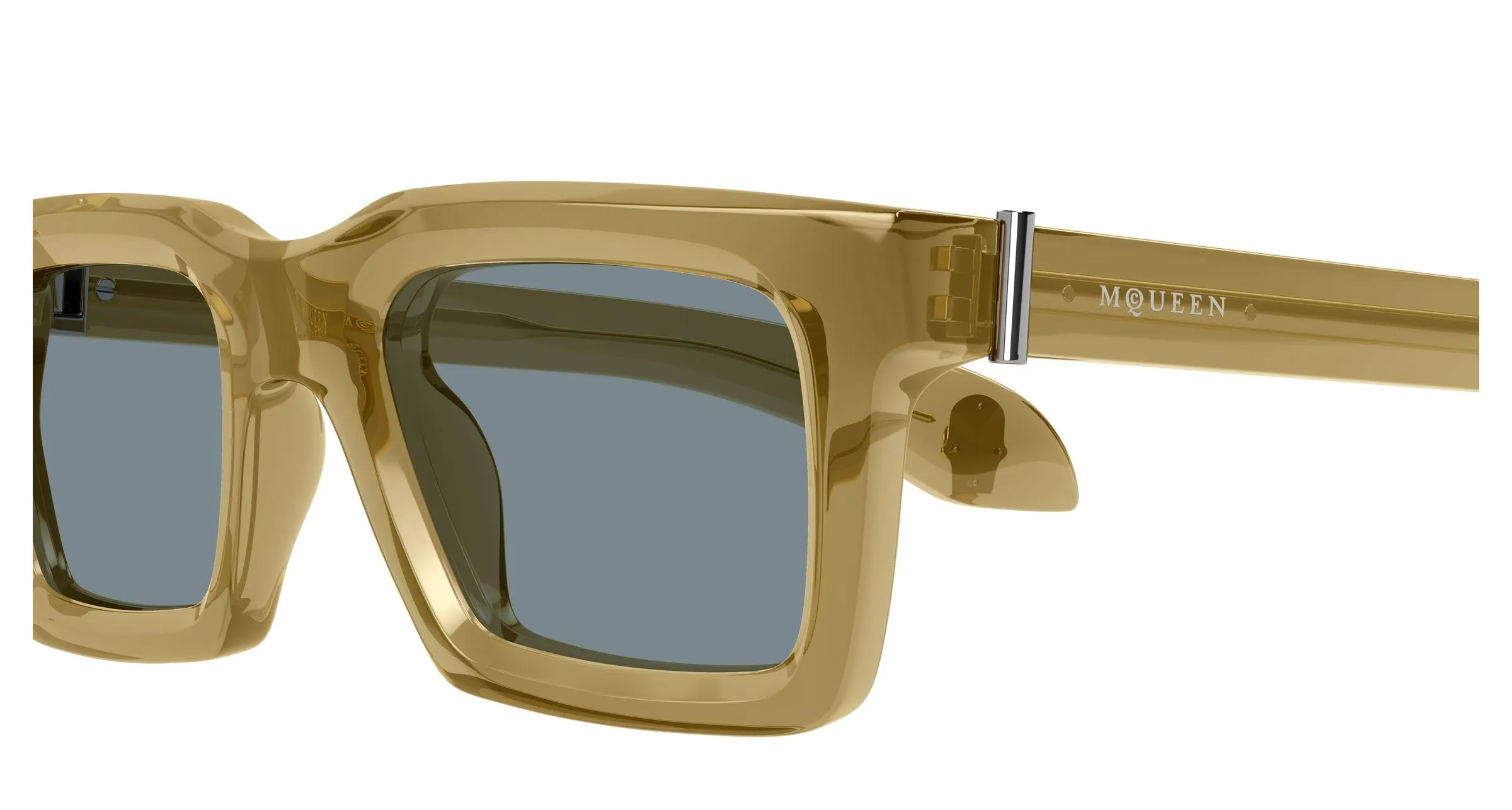 Alexander McQueen AM0506S 007 Occhiali da sole Acetato Marrone Grigio Squadrata - immagine 3