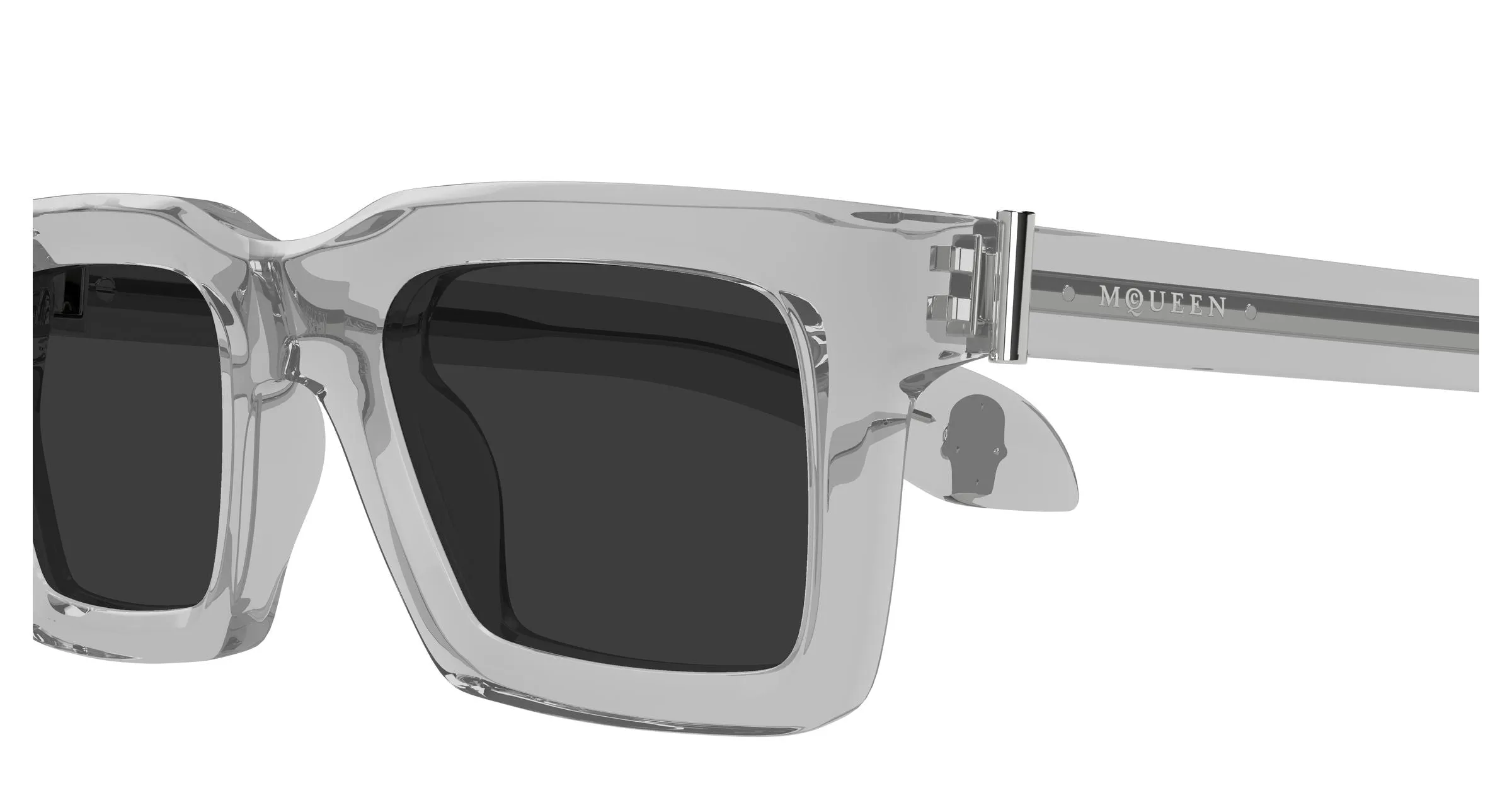 Alexander McQueen AM0506S 006 Occhiali da sole Acetato Grigio Grigio Squadrata - immagine 3