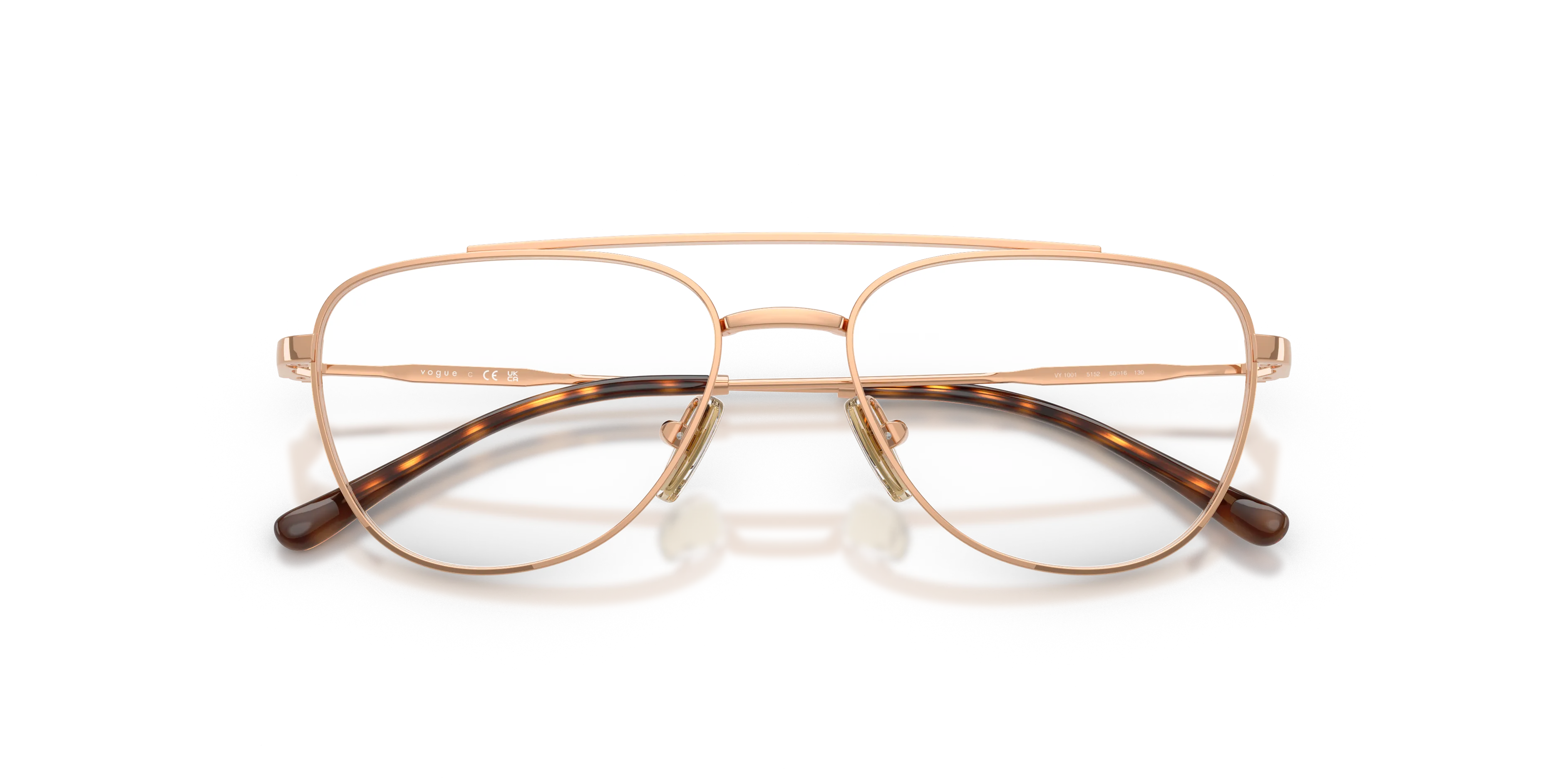 VOGUE EYEWEAR VY1001 5152 Montature da vista Metallo Oro Trasparente Pilot Normale - immagine 2