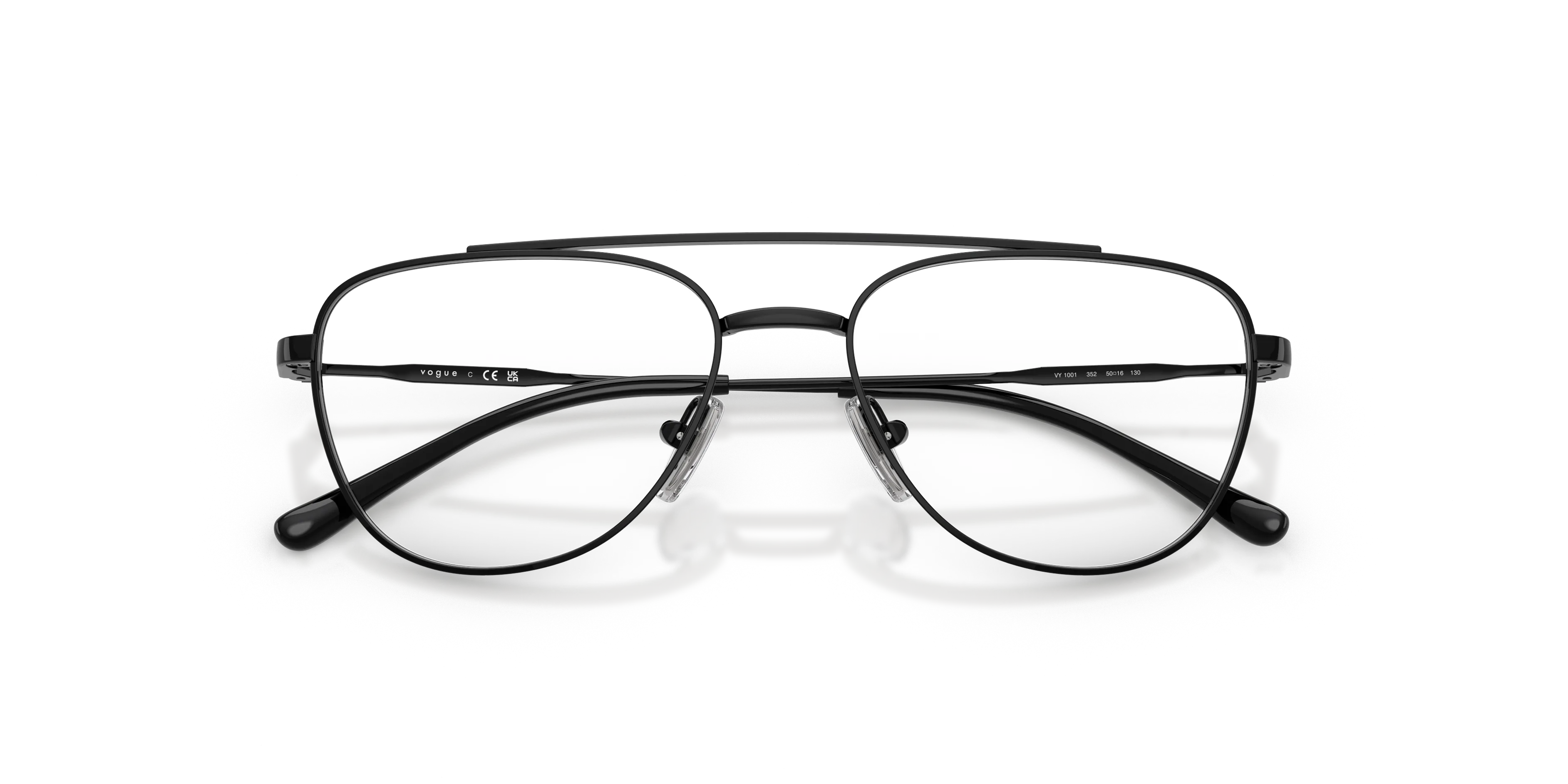 VOGUE EYEWEAR VY1001 352 Montature da vista Metallo Nero Trasparente Pilot Normale - immagine 2
