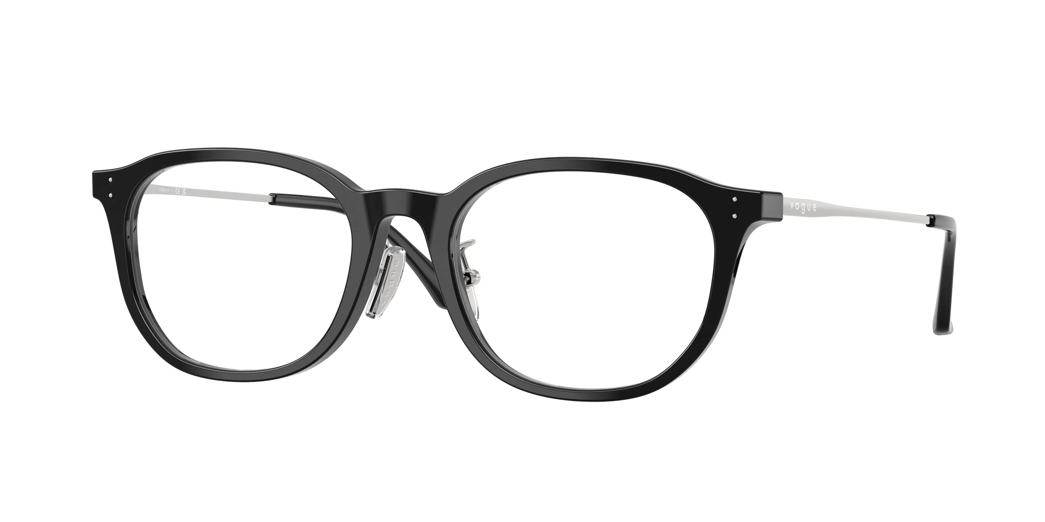 VOGUE EYEWEAR VO5713D W44 Montature da vista Acetato Nero Trasparente Geometrica Normale - immagine 1