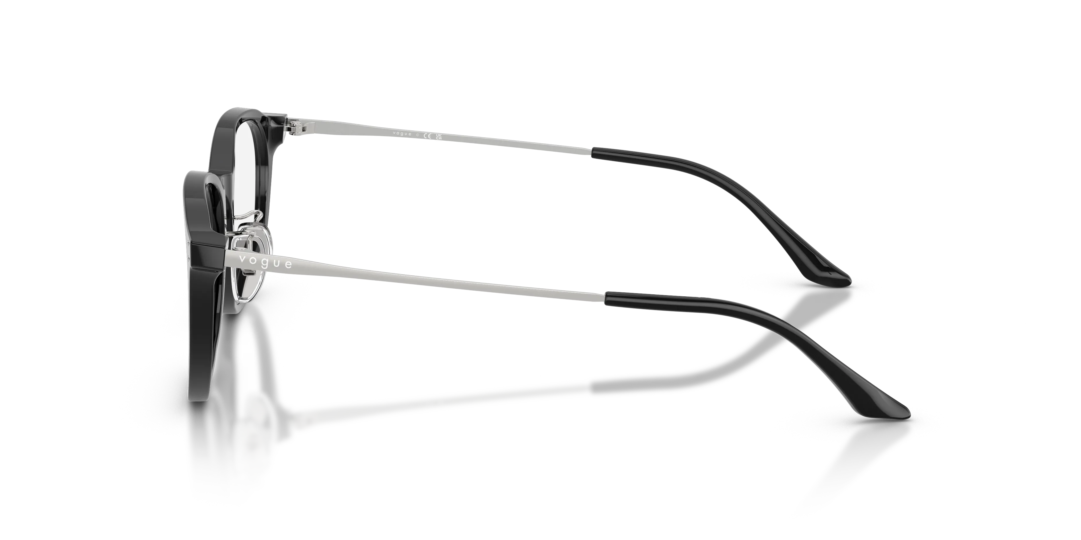 VOGUE EYEWEAR VO5713D W44 Montature da vista Acetato Nero Trasparente Geometrica Normale - immagine 4