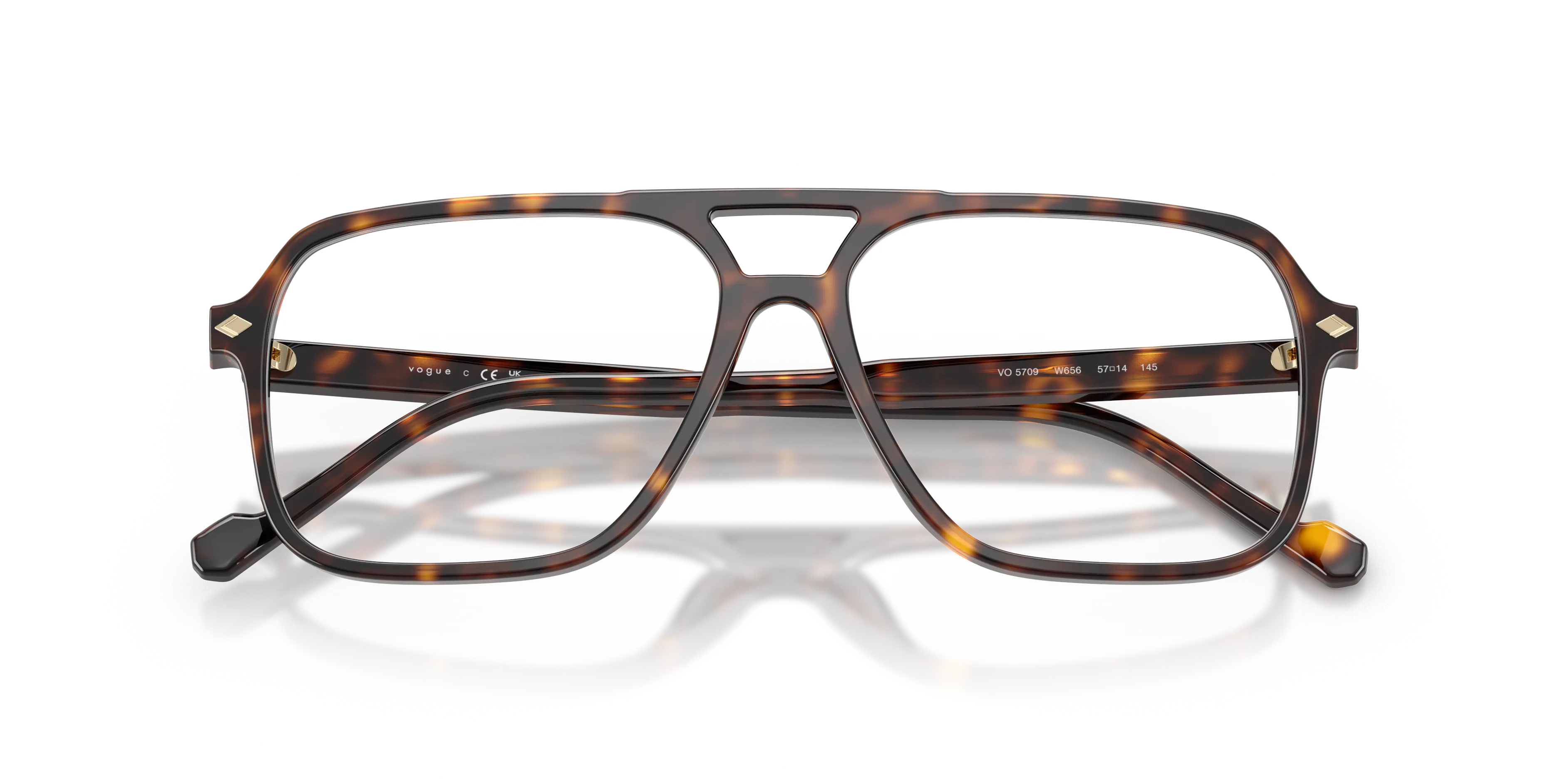 VOGUE EYEWEAR VO5709 W656 Montature da vista Acetato Marrone Trasparente Pillow Normale - immagine 2