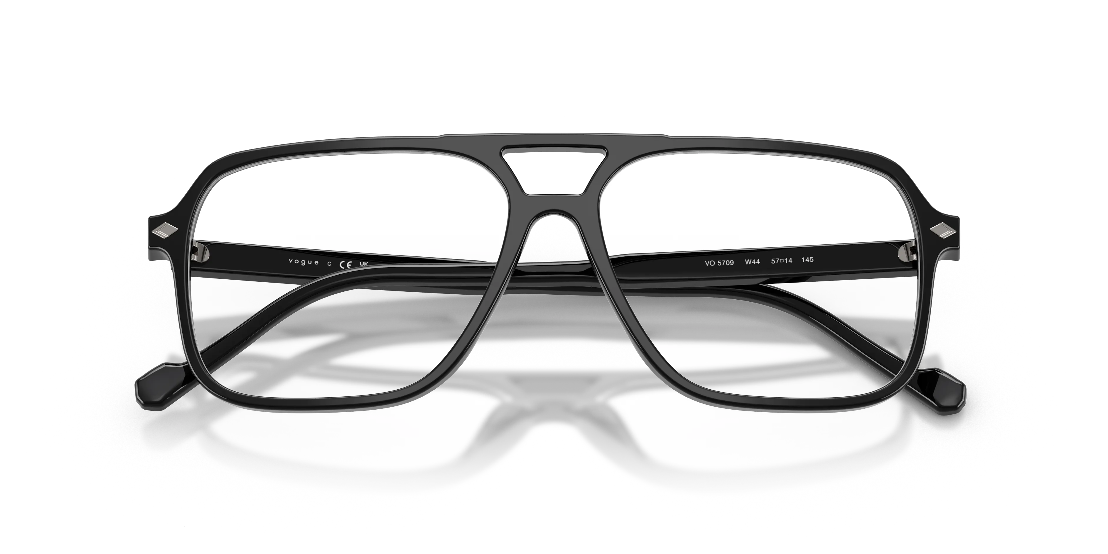 VOGUE EYEWEAR VO5709 W44 Montature da vista Acetato Nero Trasparente Pillow Normale - immagine 2