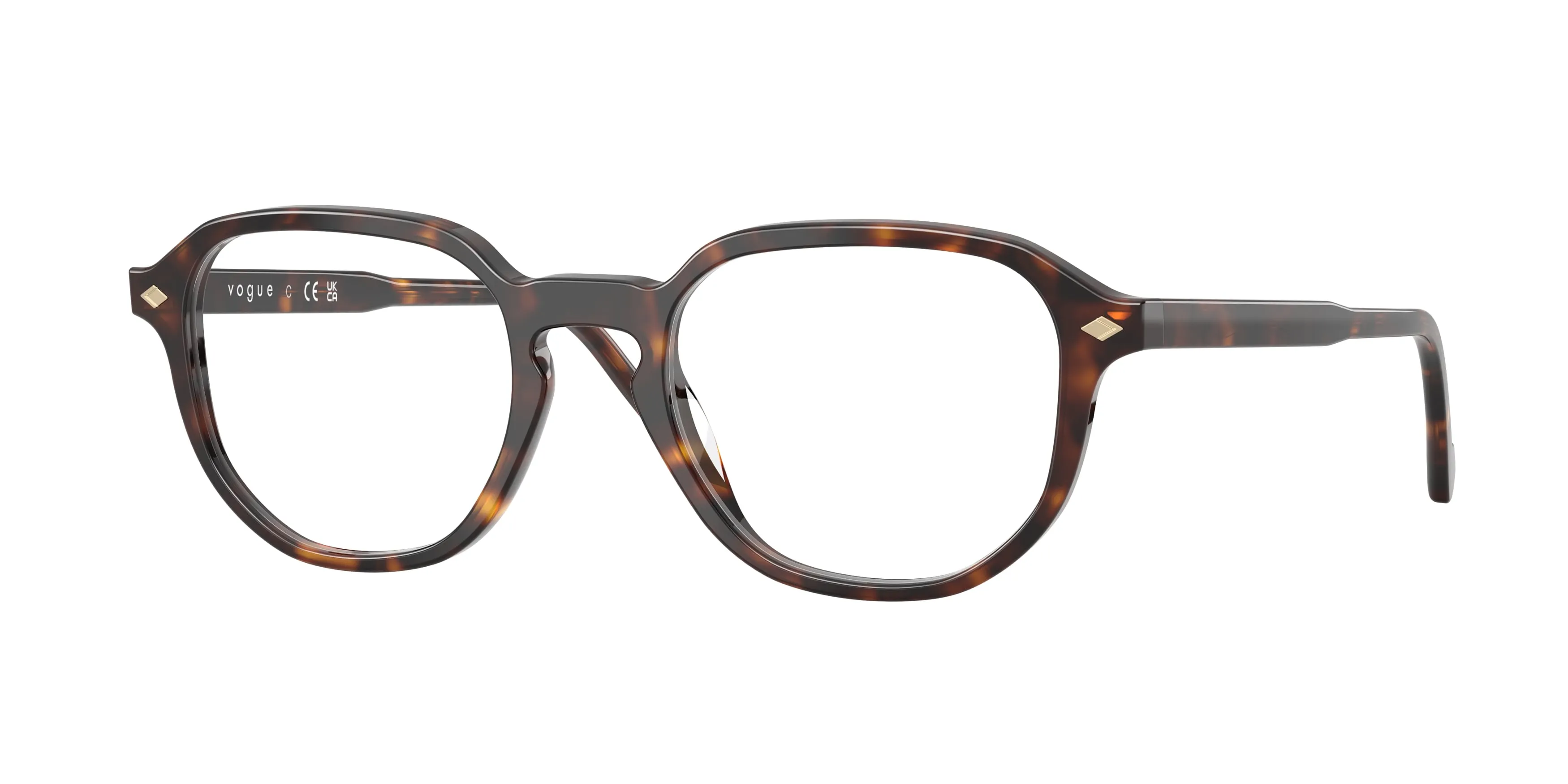 VOGUE EYEWEAR VO5708 W656 Montature da vista Acetato Marrone Trasparente Geometrica Normale - immagine 1