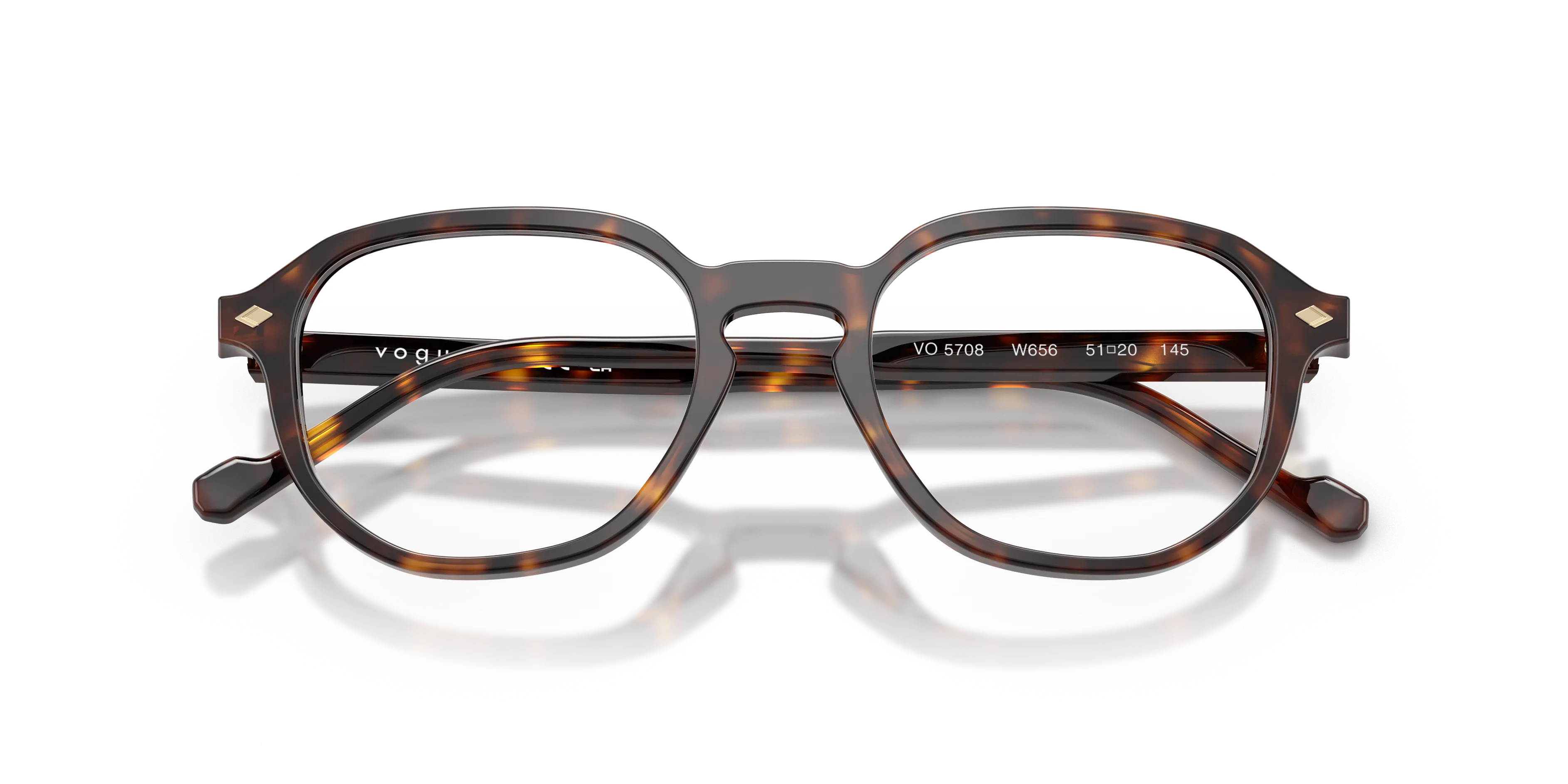 VOGUE EYEWEAR VO5708 W656 Montature da vista Acetato Marrone Trasparente Geometrica Normale - immagine 2
