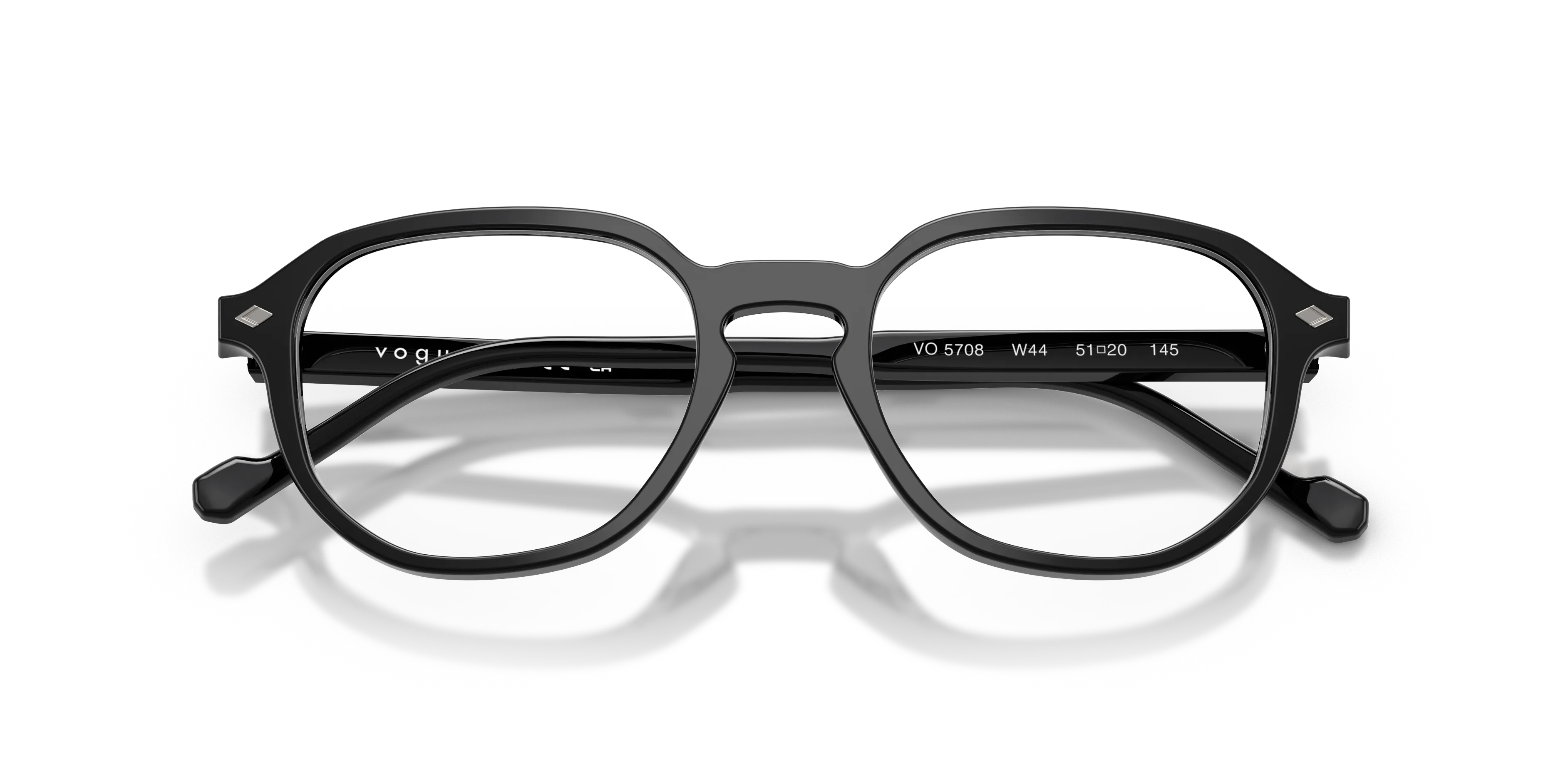 VOGUE EYEWEAR VO5708 W44 Montature da vista Acetato Nero Trasparente Geometrica Normale - immagine 2